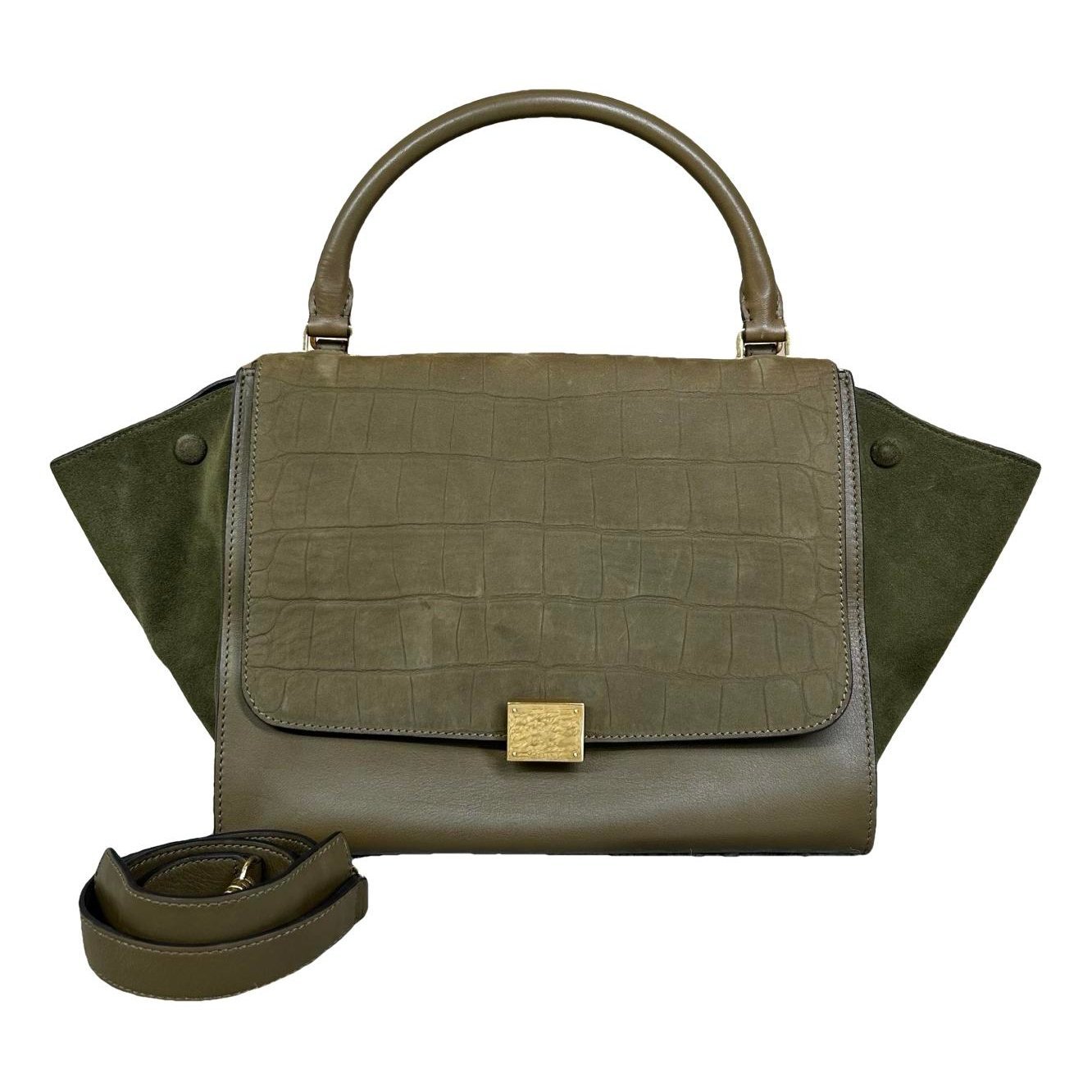 Trapèze leather handbag