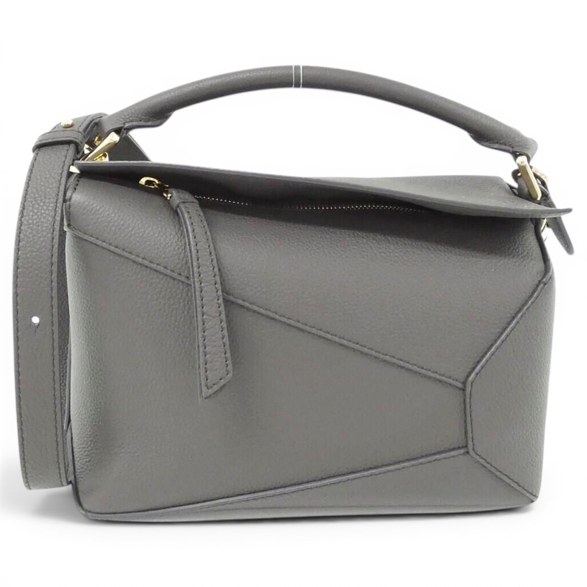 Puzzle leather handbag