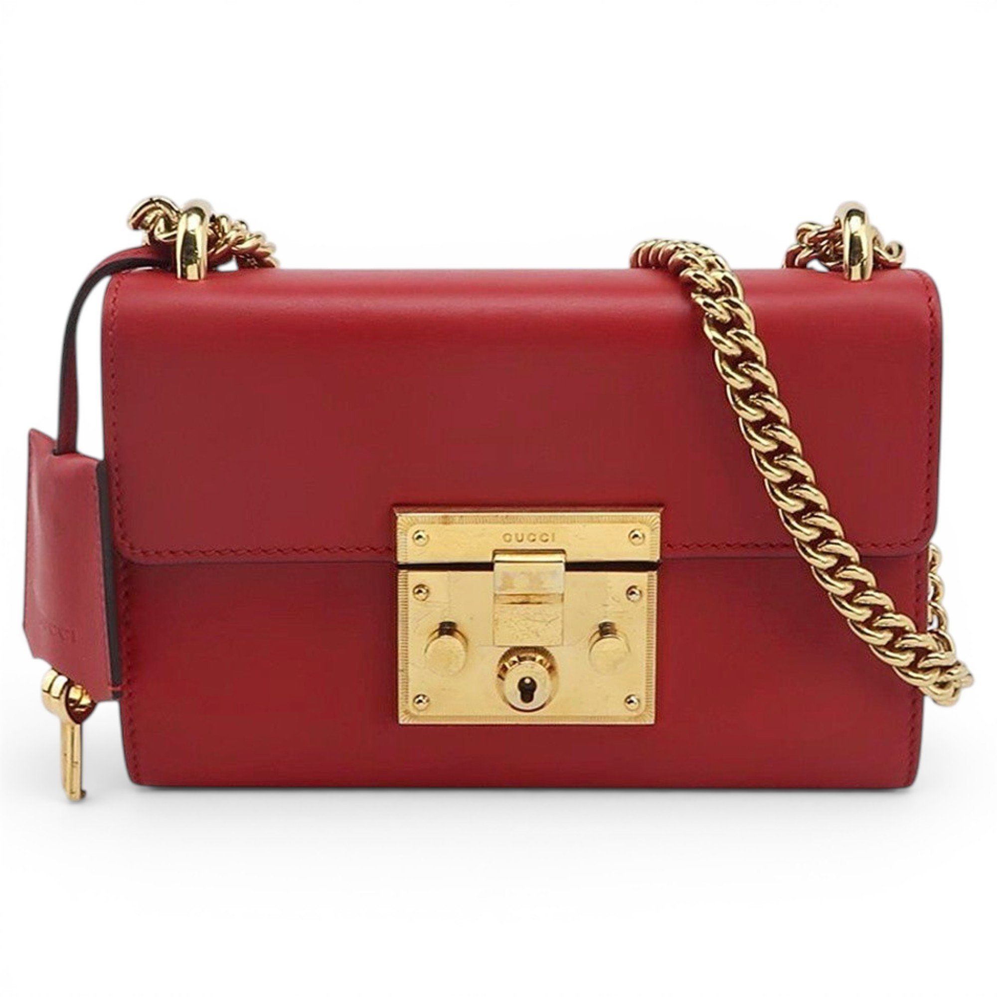 Padlock leather handbag