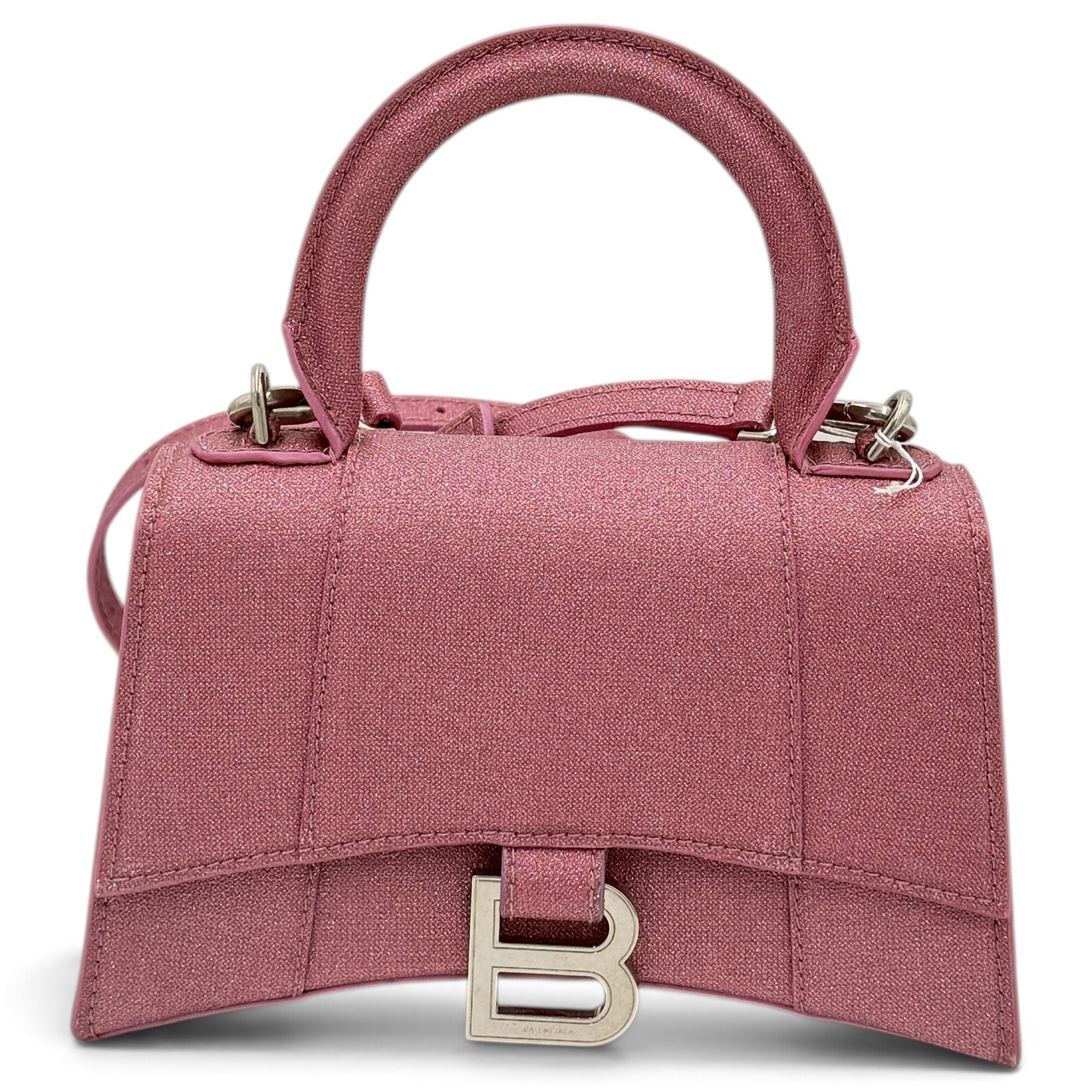 Hourglass leather handbag