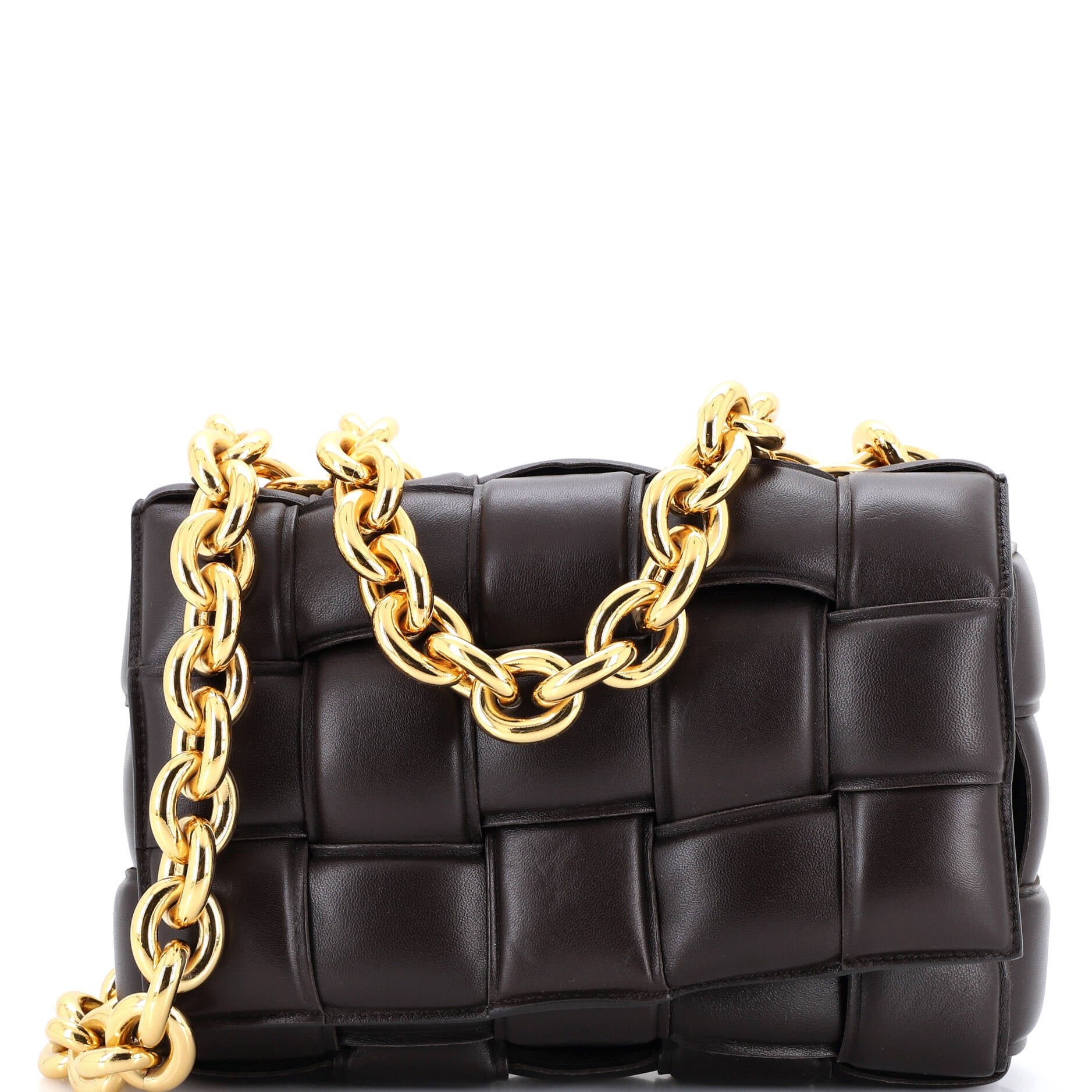 Bottega Veneta Cassette Chain Crossbody Bag Padded Maxi Intrecciato Leather