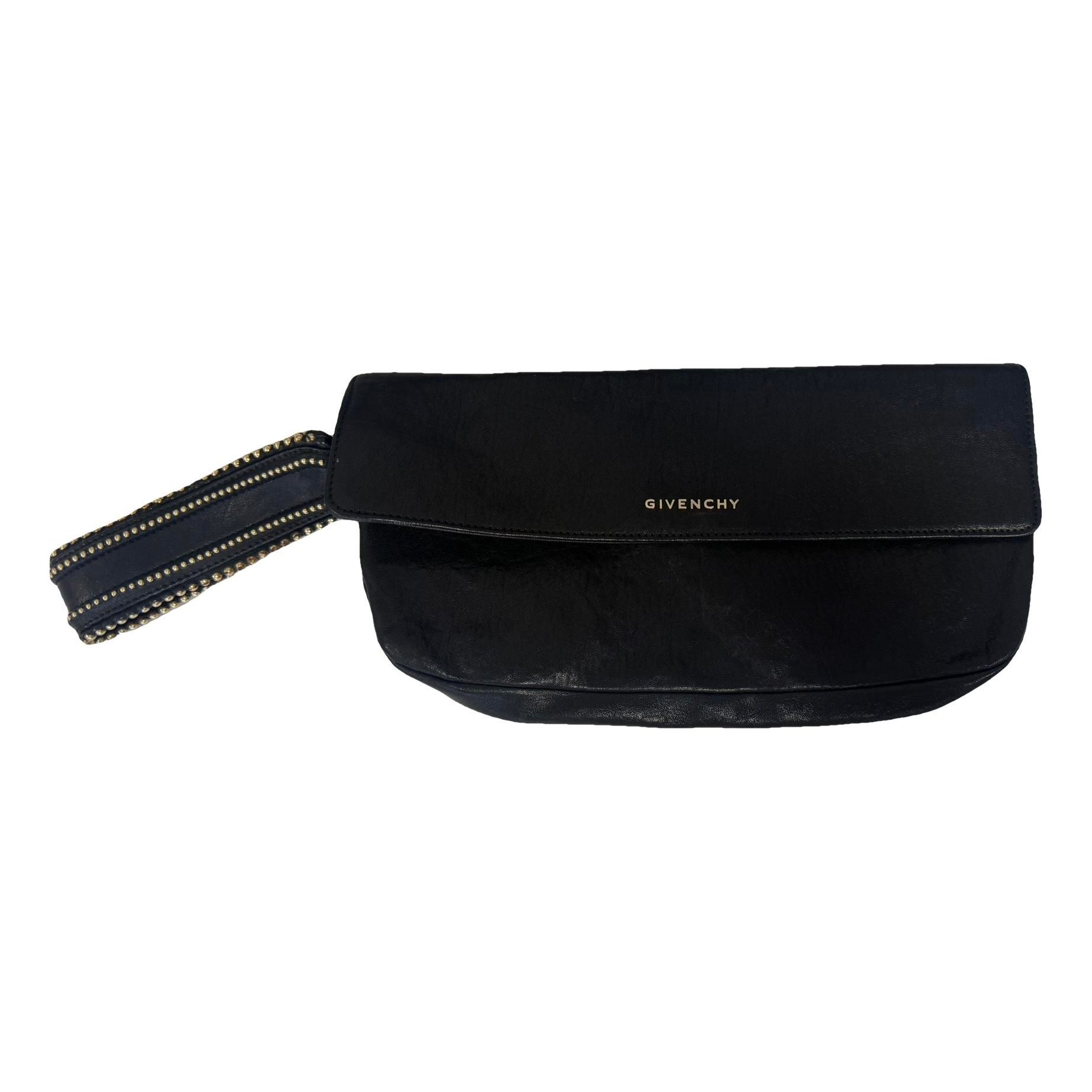 Leather clutch bag