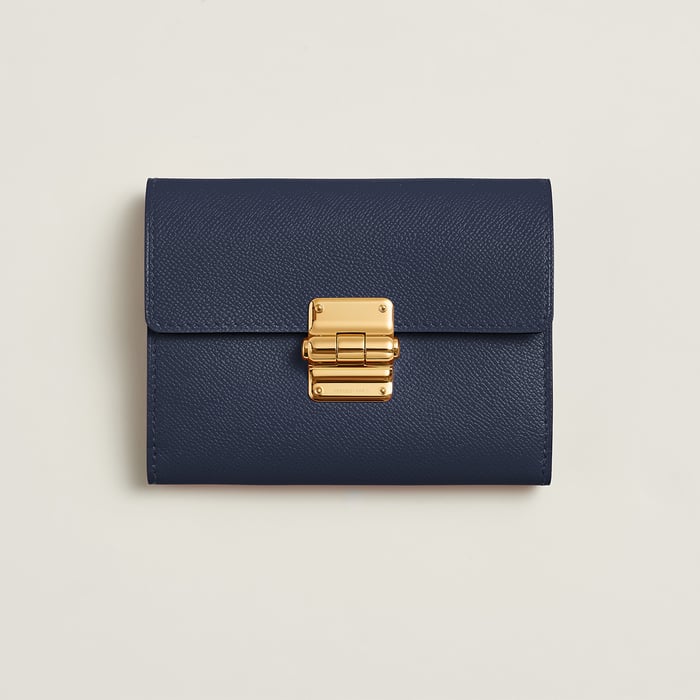 Bleu Nuit Charniere Compact Wallet