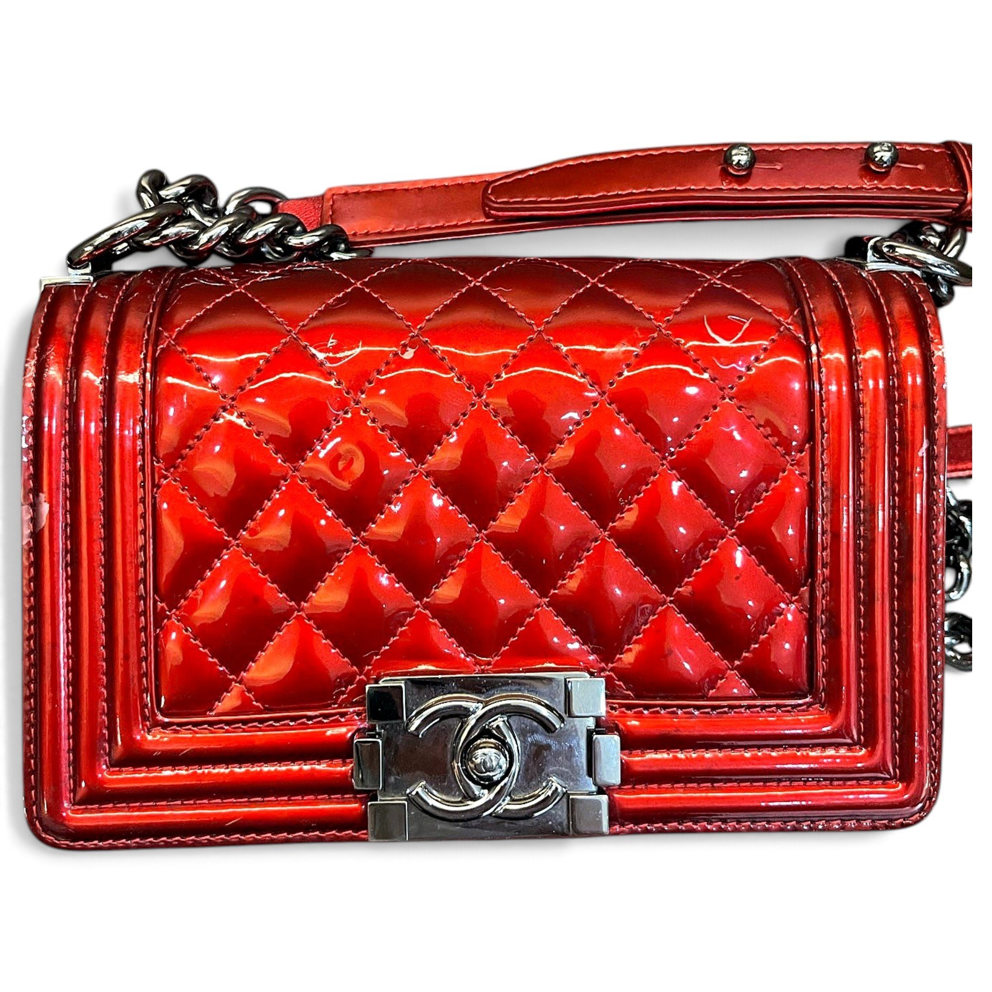 Boy patent leather crossbody bag