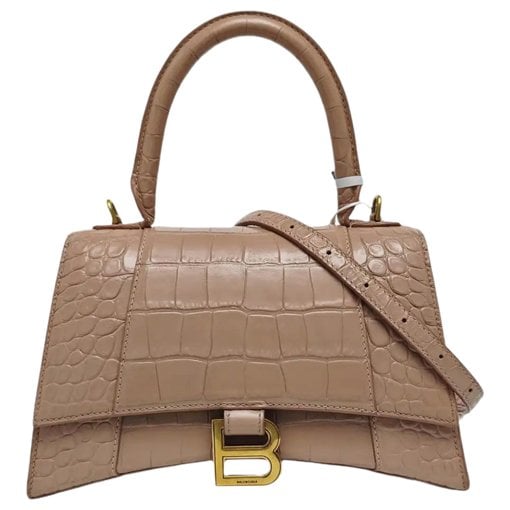 Hourglass leather handbag