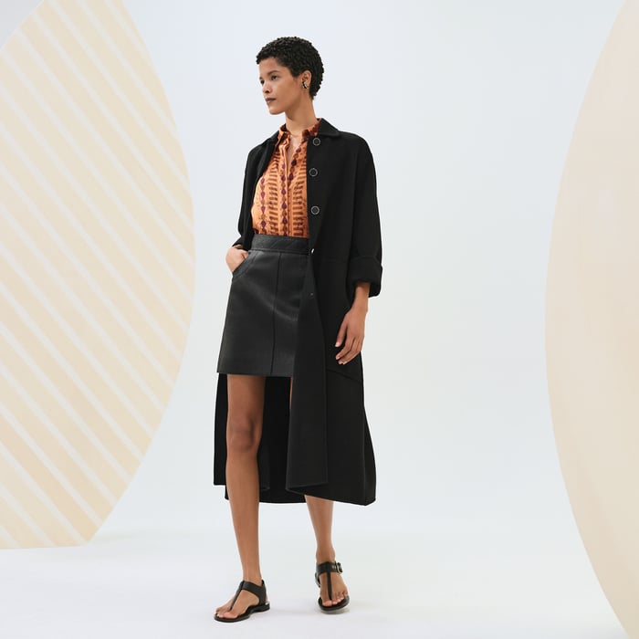 Noir Cashmere Wrap Coat