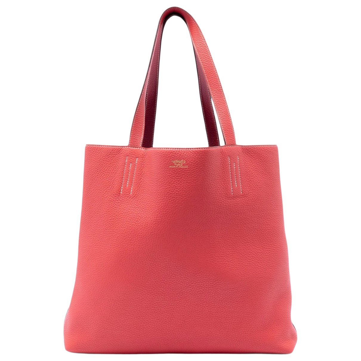 Double sens leather bag