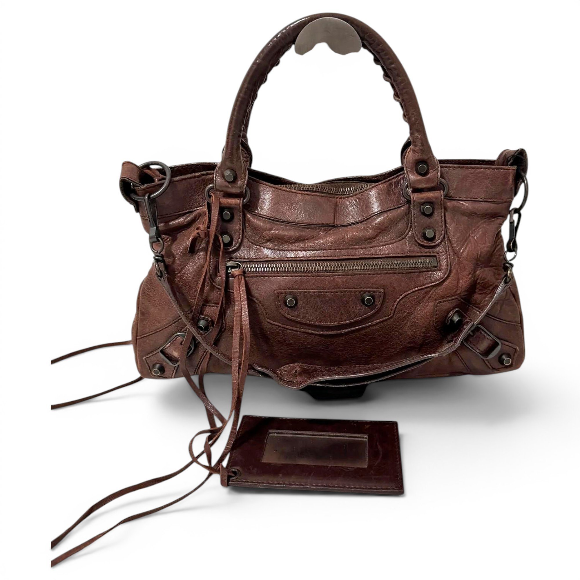 First leather handbag