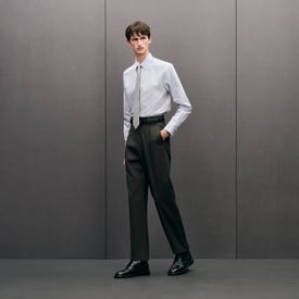 "Rayures Rythmees" fitted shirt with Faubourg collar