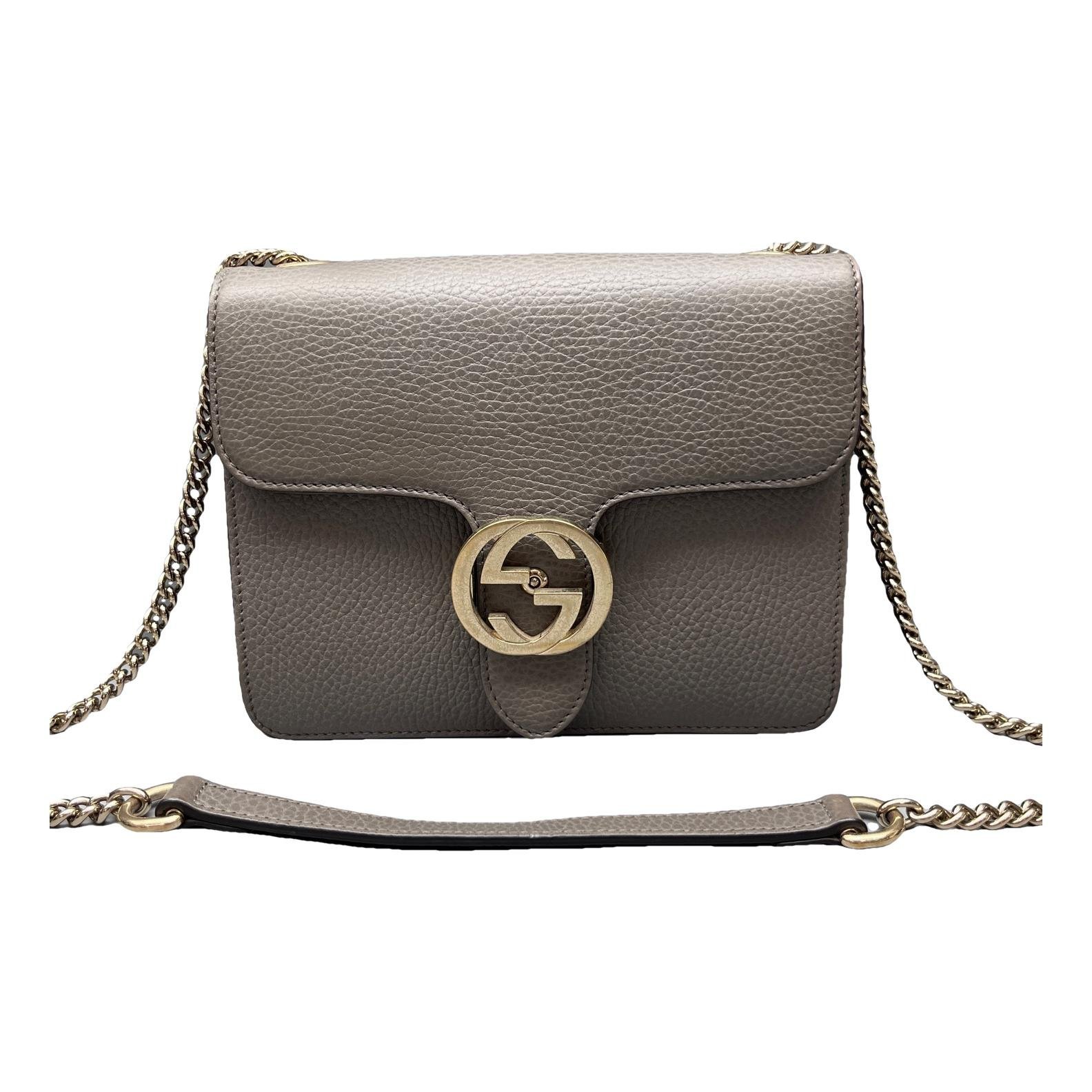 Interlocking leather handbag