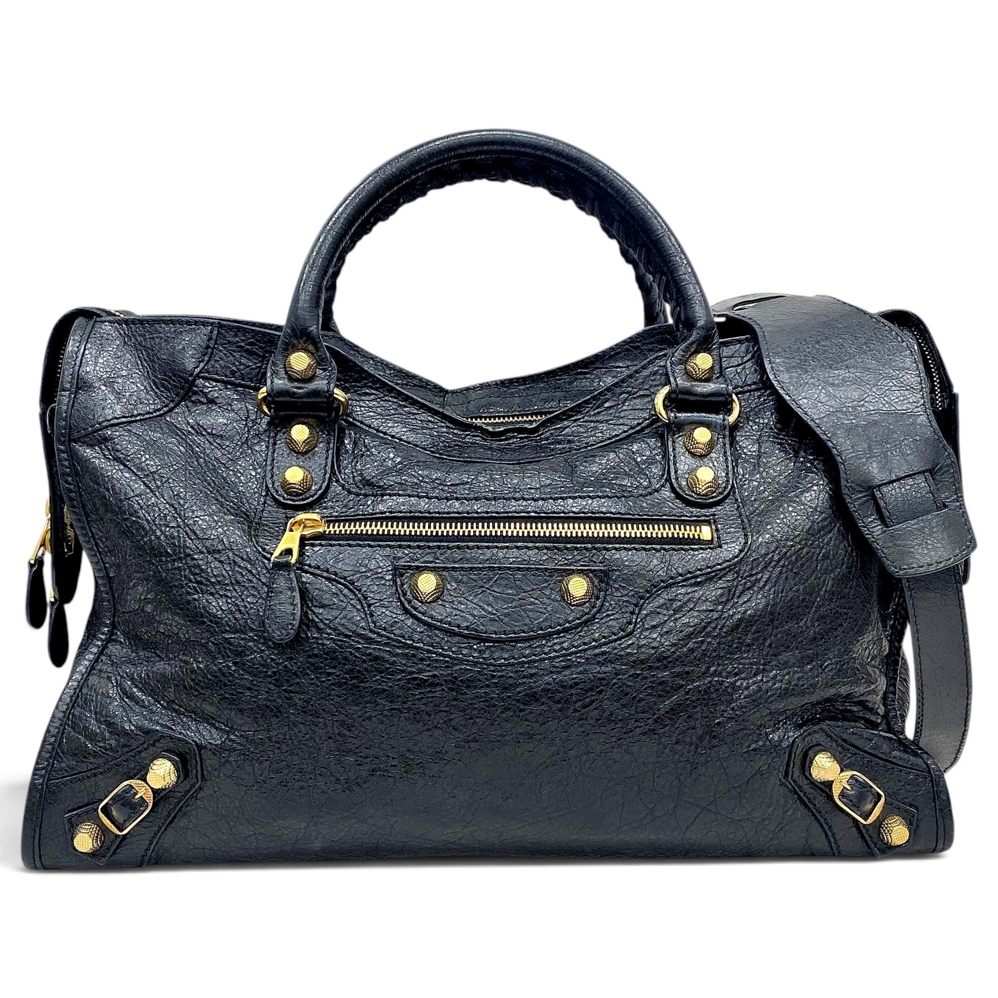 City leather handbag