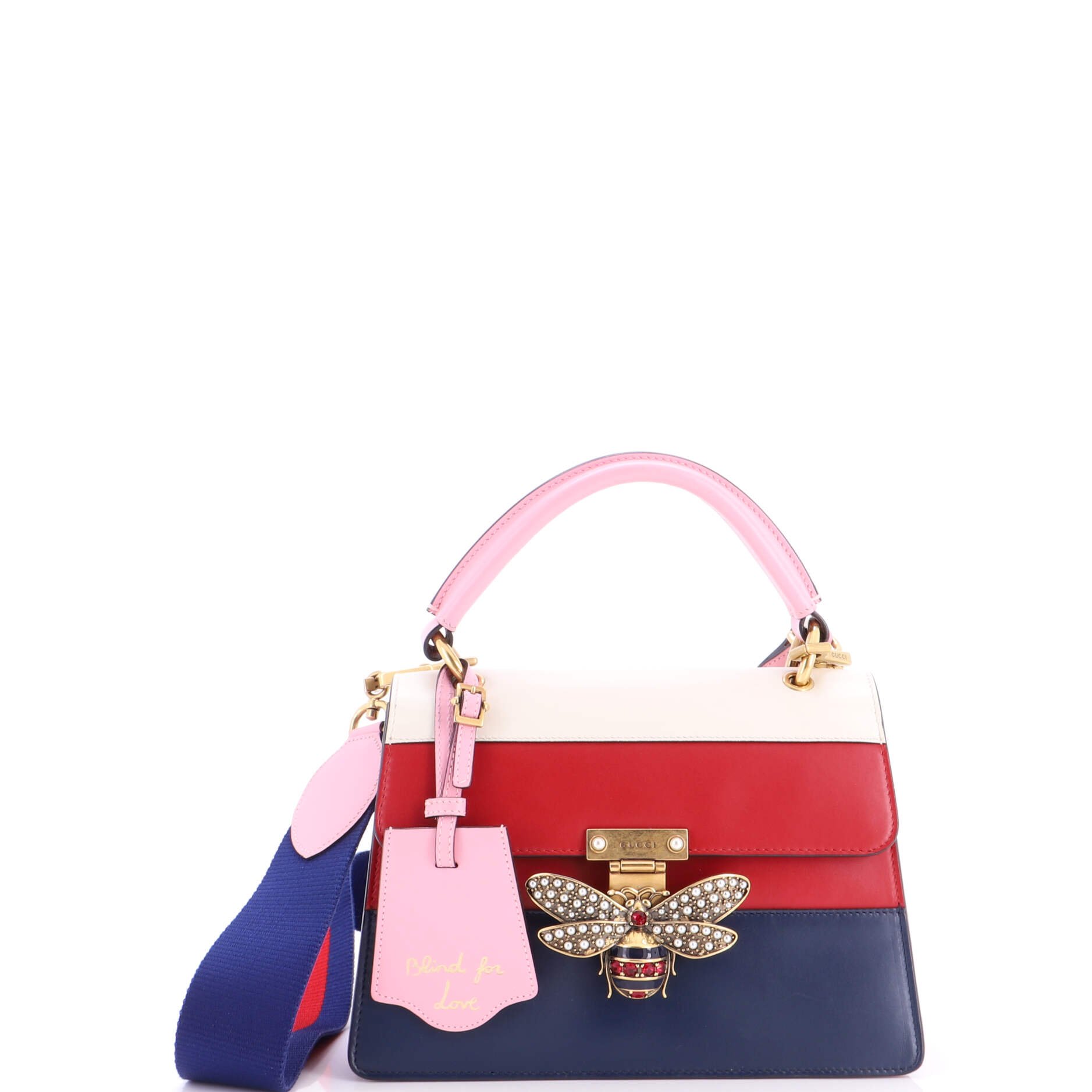 Queen Margaret Top Handle Bag Colorblock Leather Small