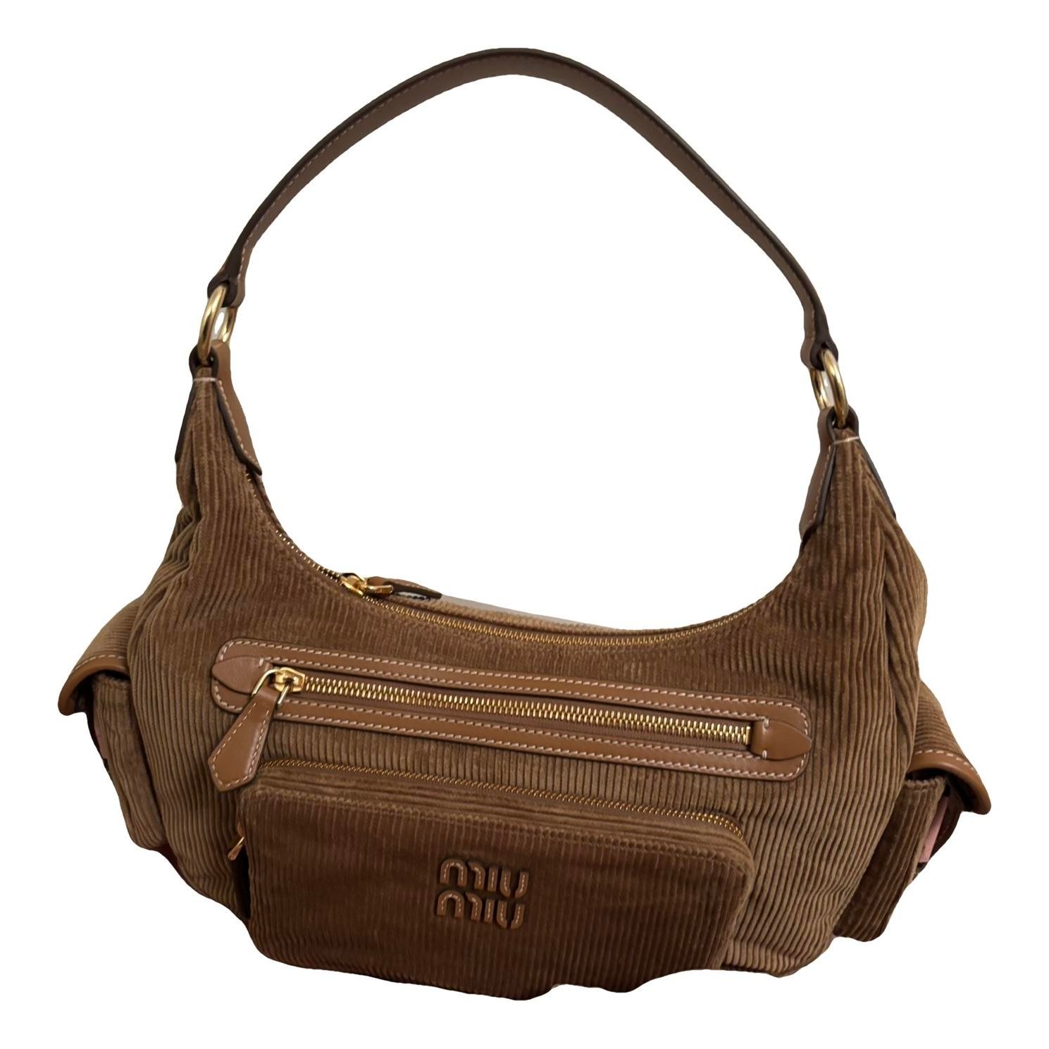 Pocket velvet handbag