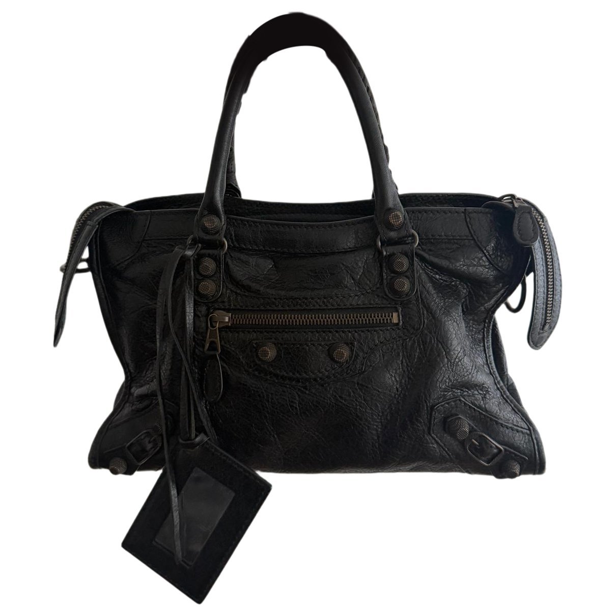 City leather handbag