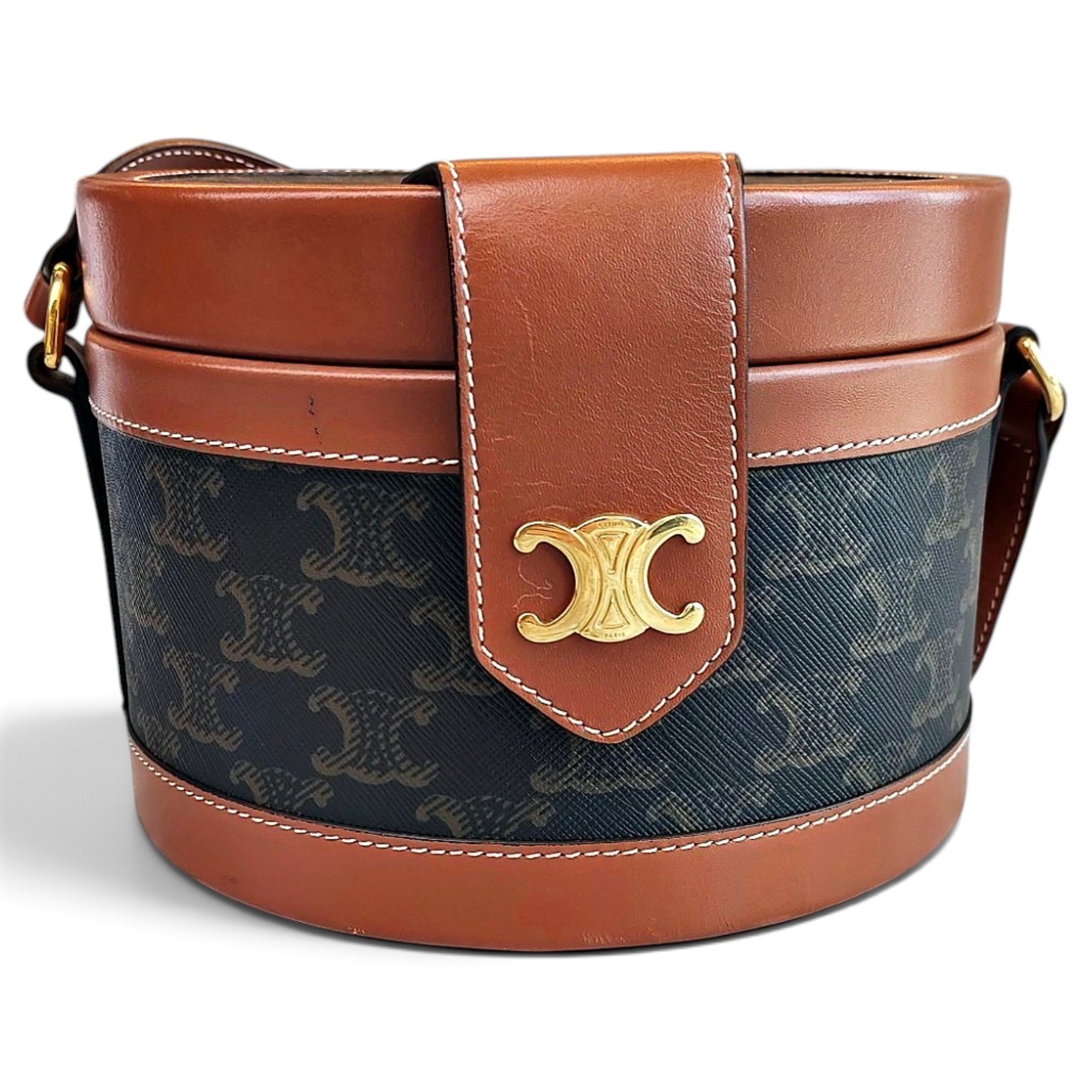 Tambour leather crossbody bag