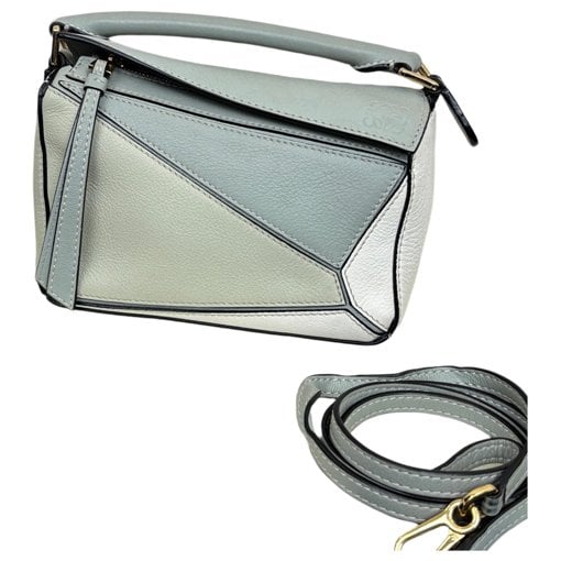 Puzzle leather handbag