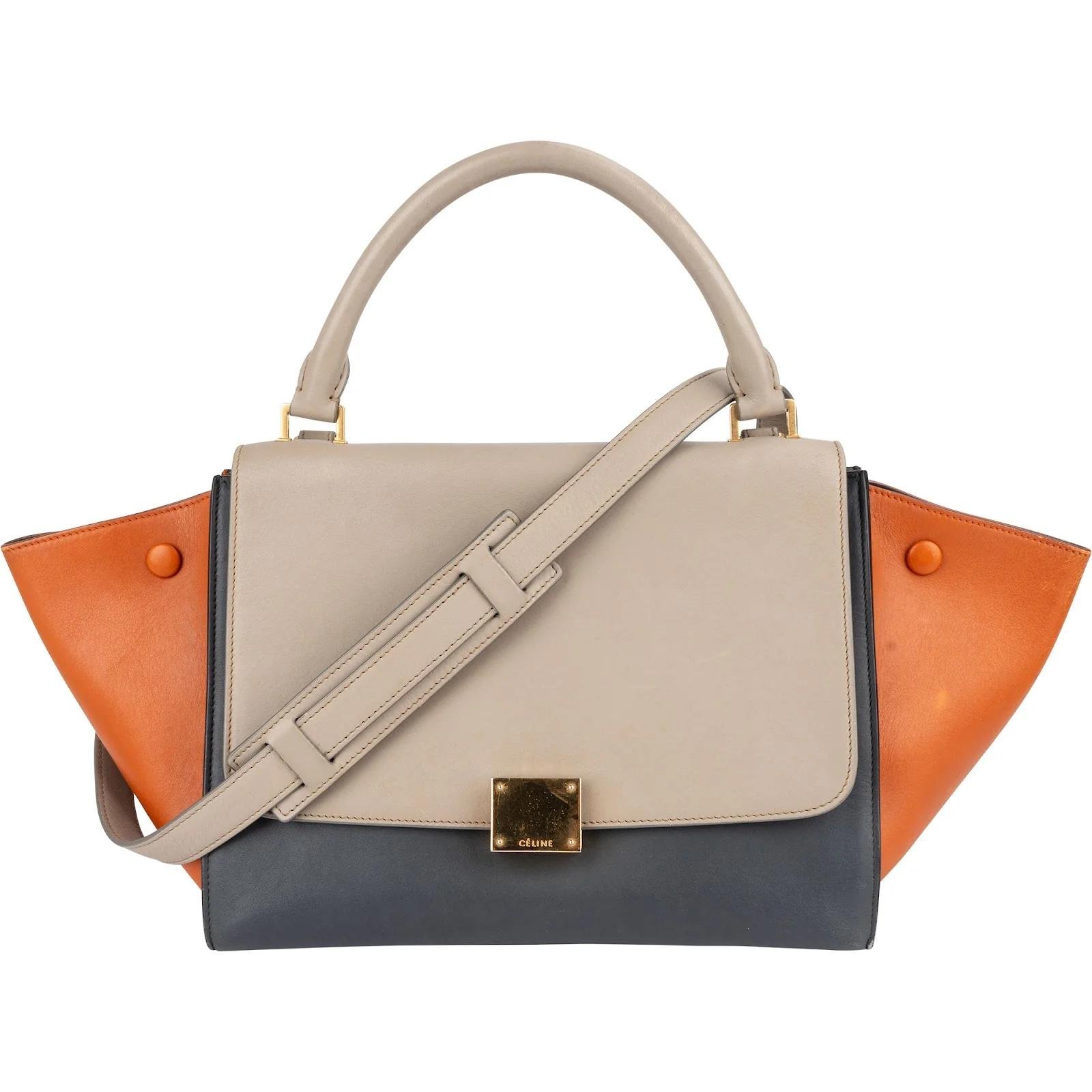 Trapèze leather handbag