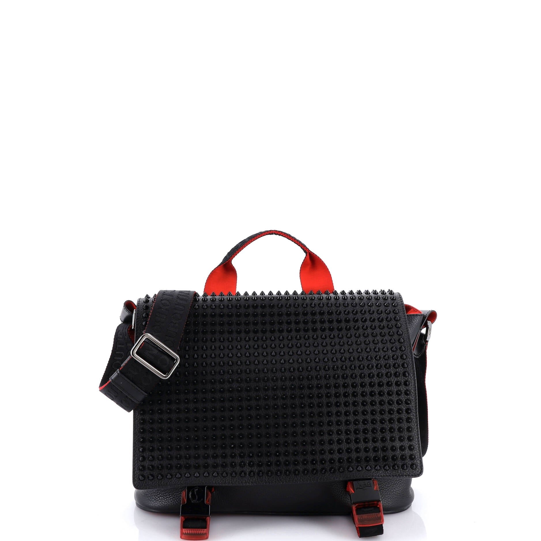 Christian Louboutin Loubiclic Messenger Bag Spiked Leather Small