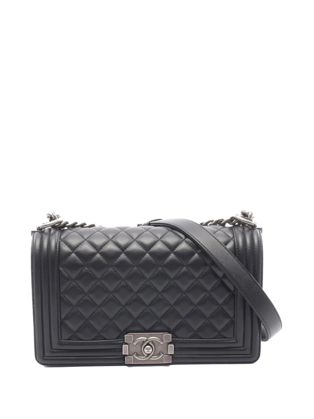 2019 Old Medium Quilted Lambskin Boy Flap crossbody bag