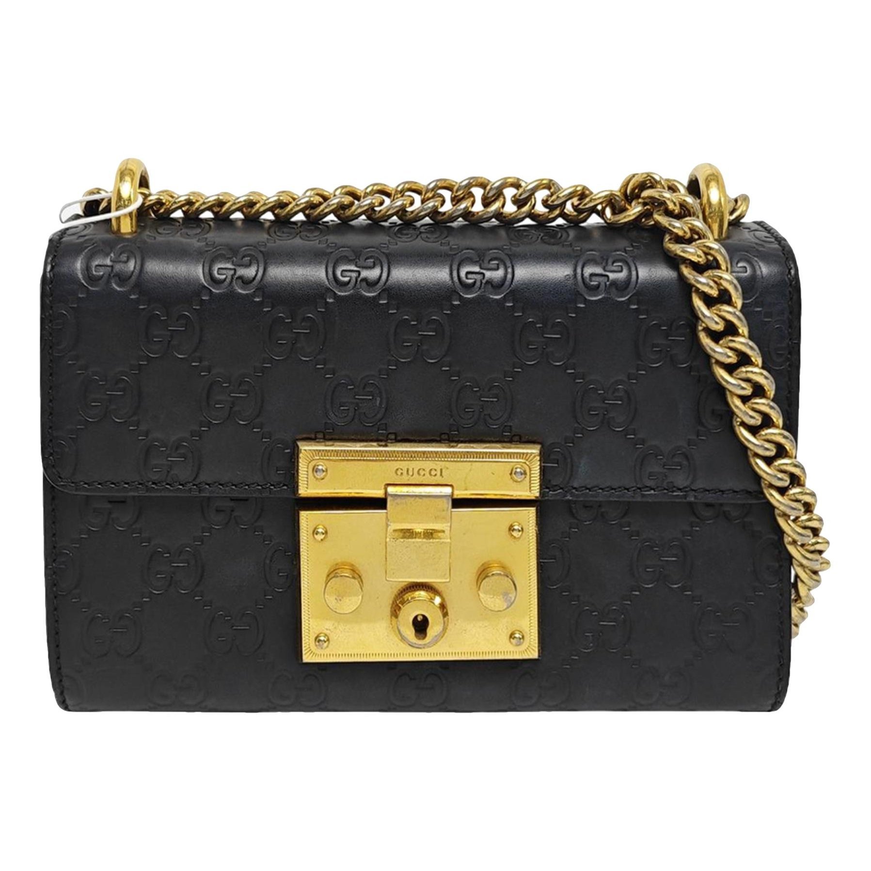 Padlock leather handbag