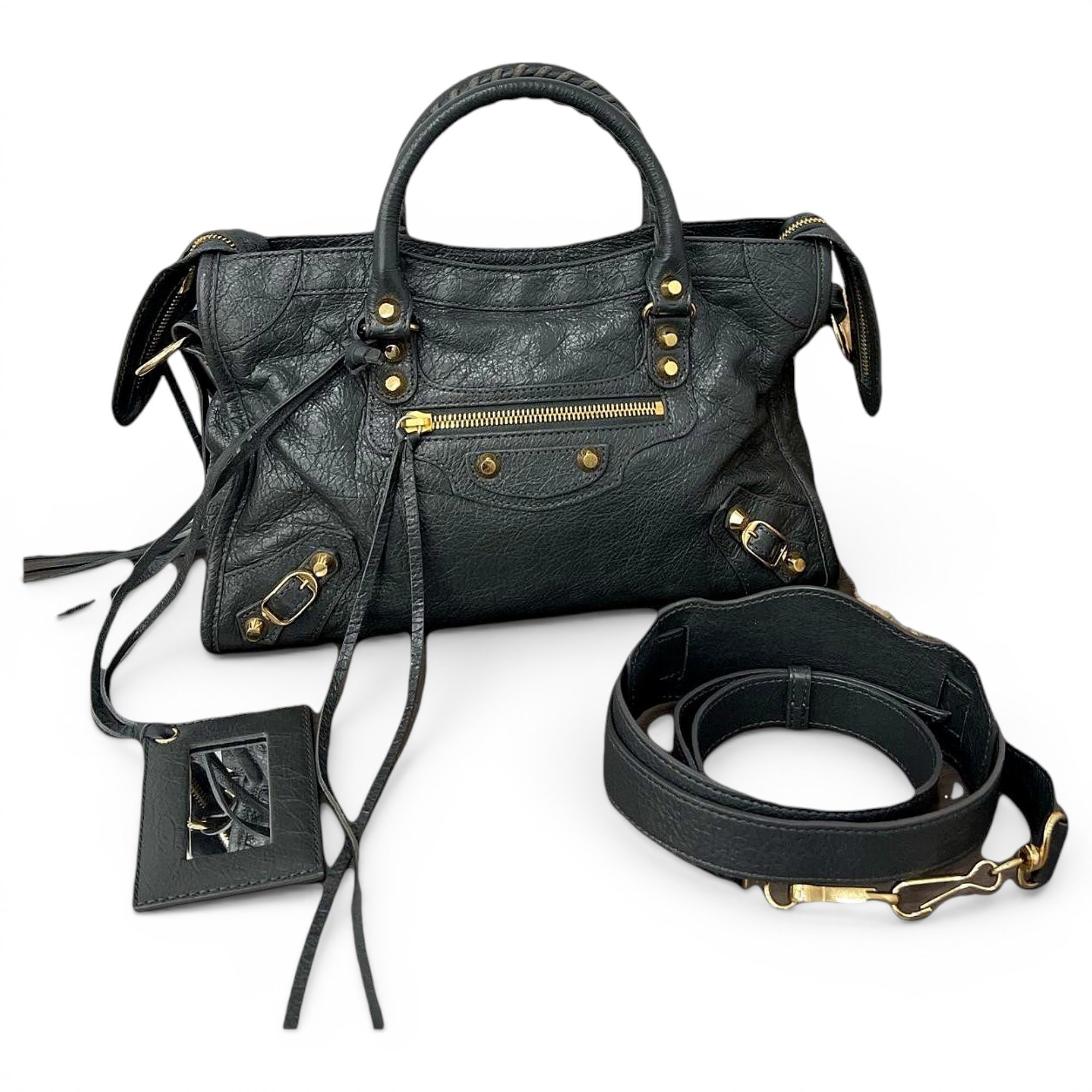 City leather handbag