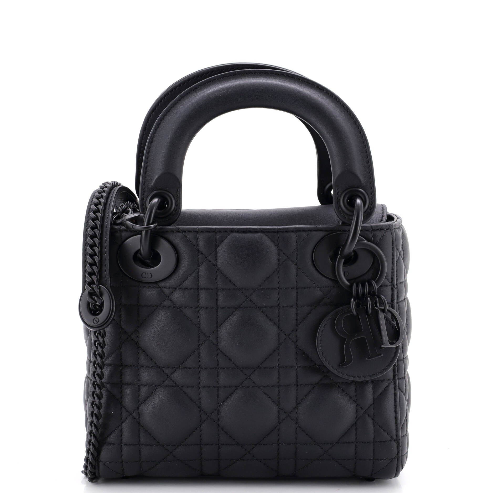 Ultra Matte Lady Dior Chain Bag Cannage Quilt Calfskin Mini