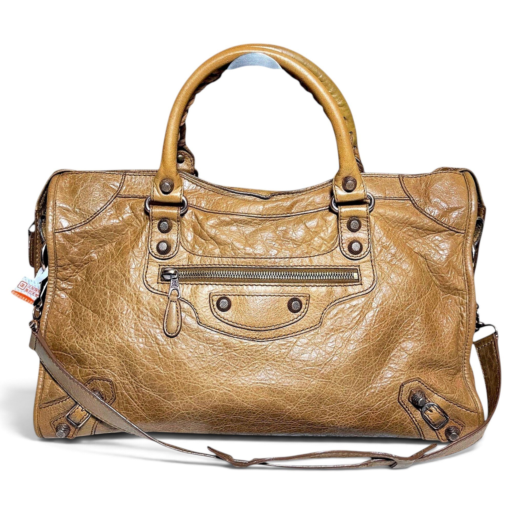 City leather handbag
