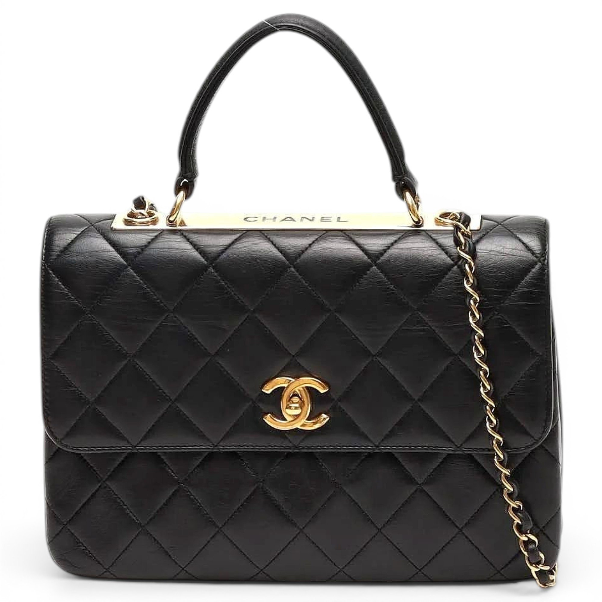 Trendy CC leather handbag