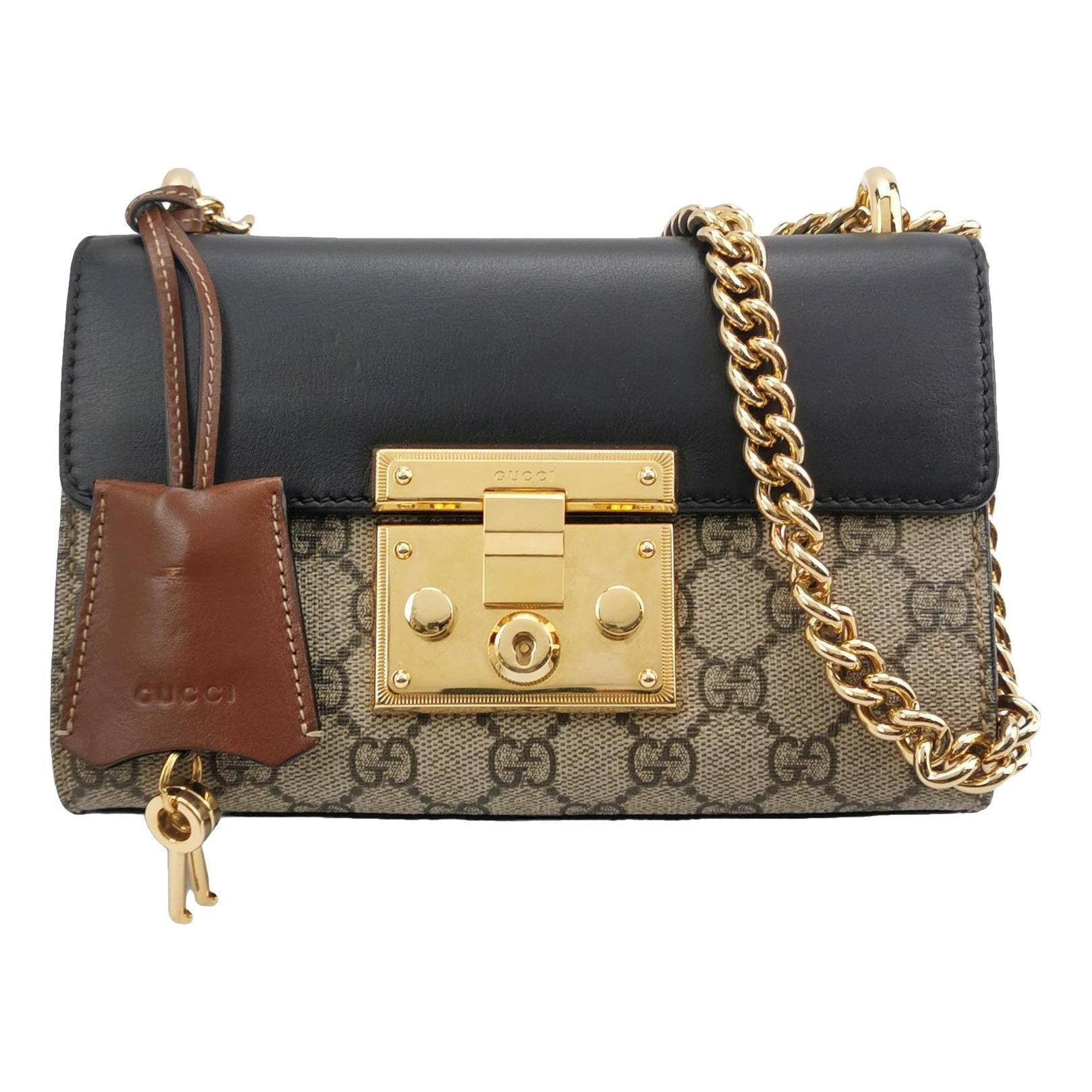 Padlock leather handbag
