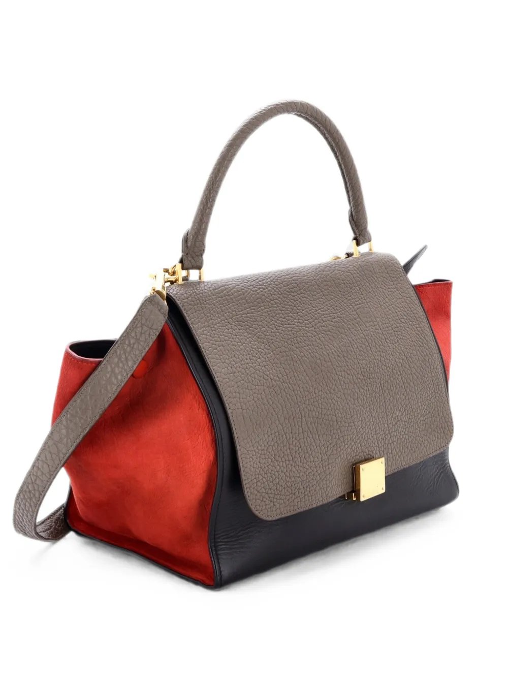 Tricolor Trapeze Bag Leather Medium satchel