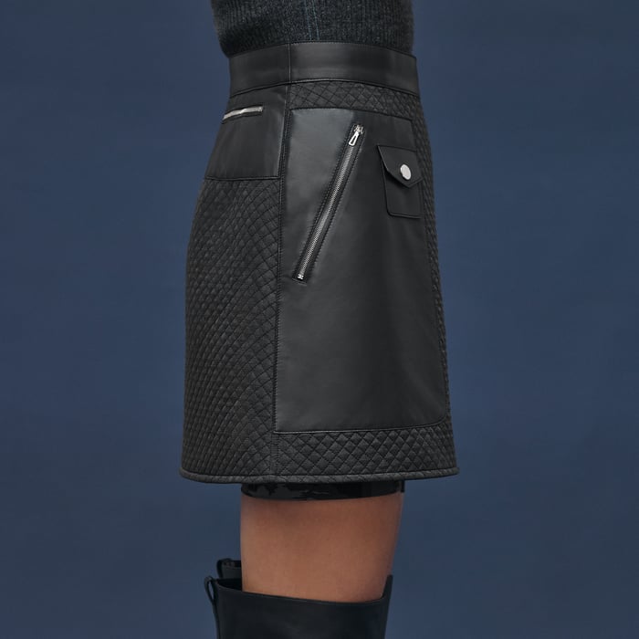 Gris Nuit Quilted Skirt