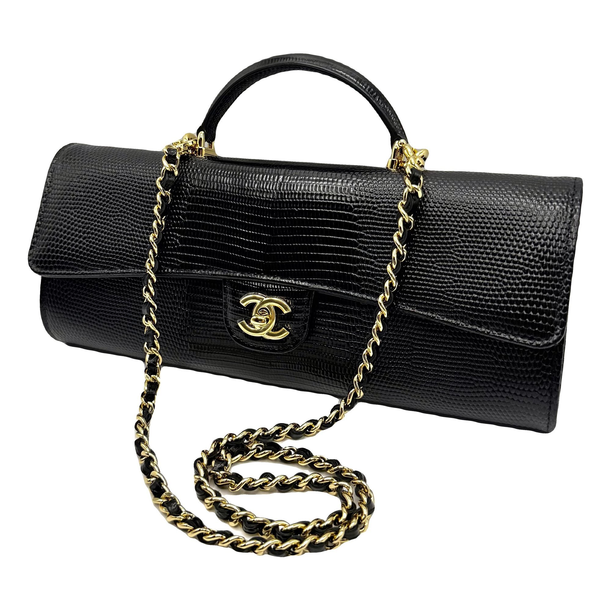 Leather clutch bag