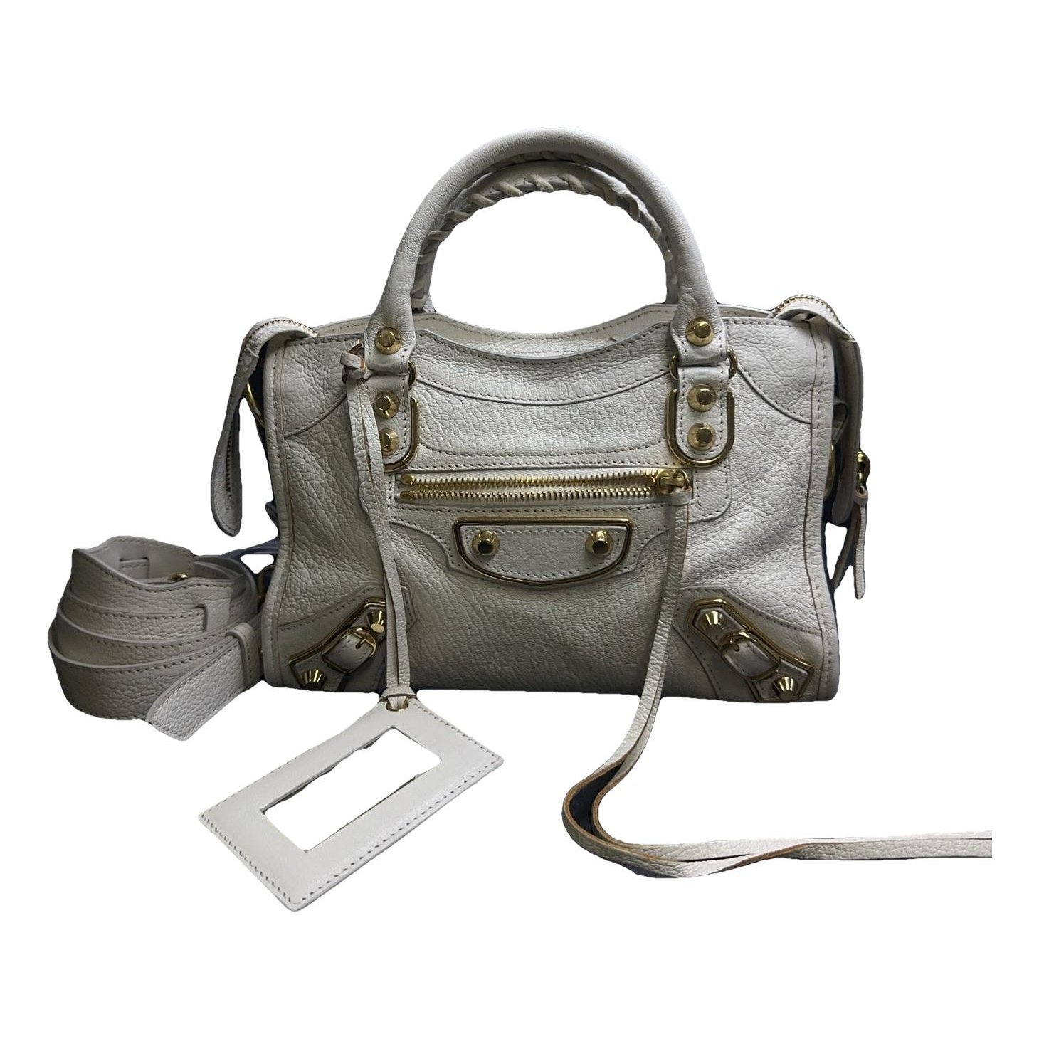 City leather handbag