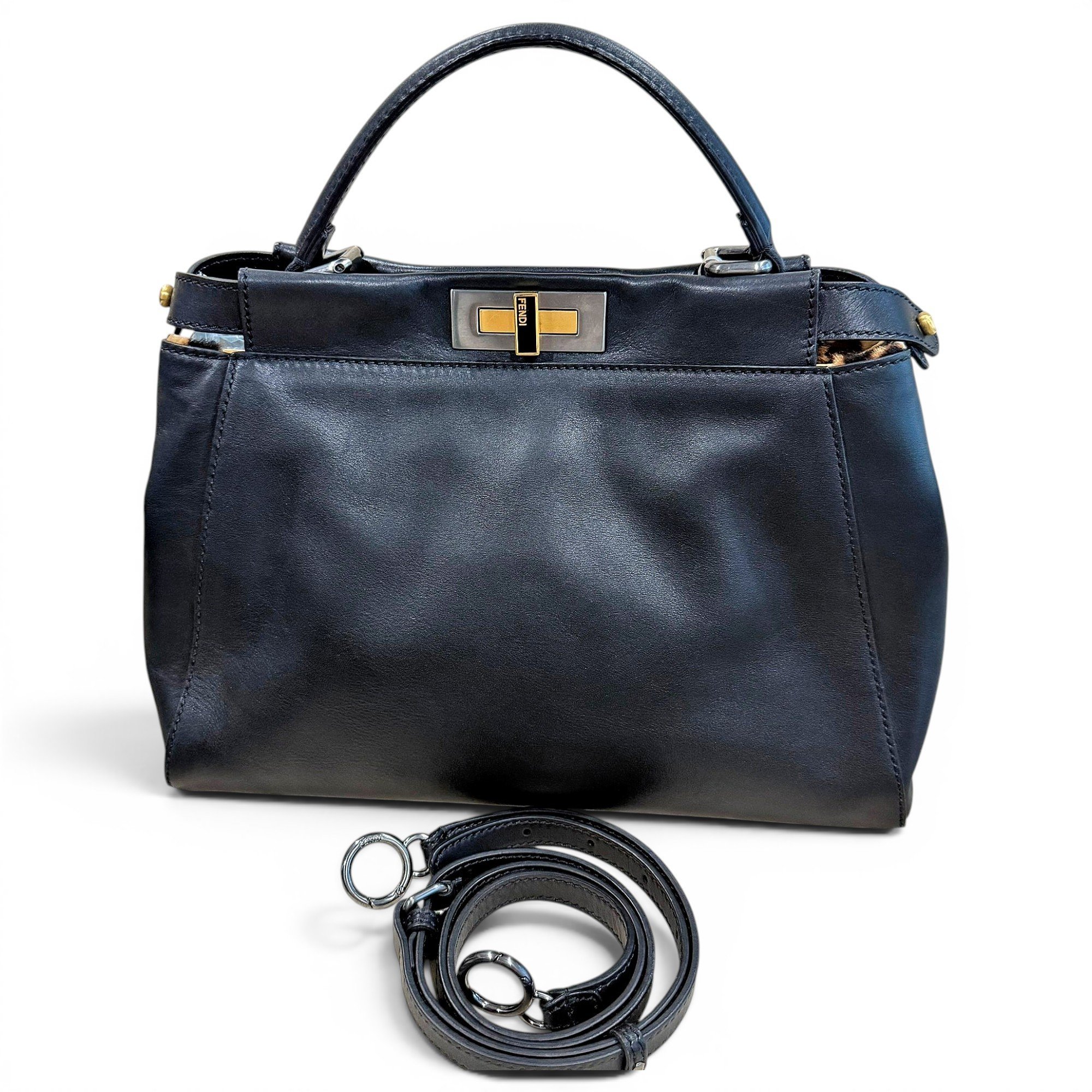 Peekaboo leather handbag
