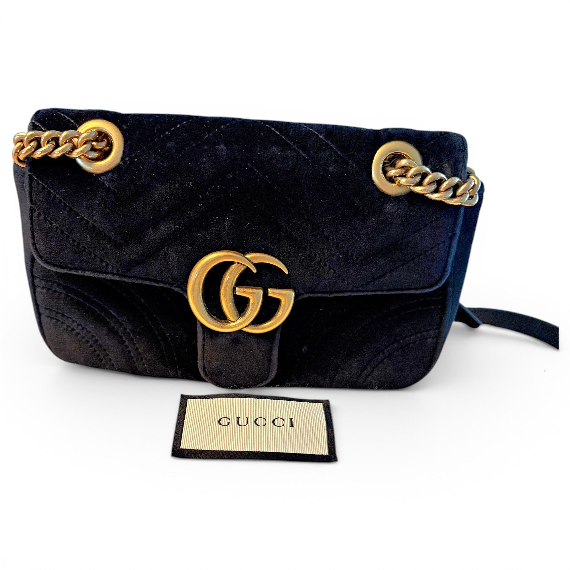 GG Marmont Chain Flap velvet handbag