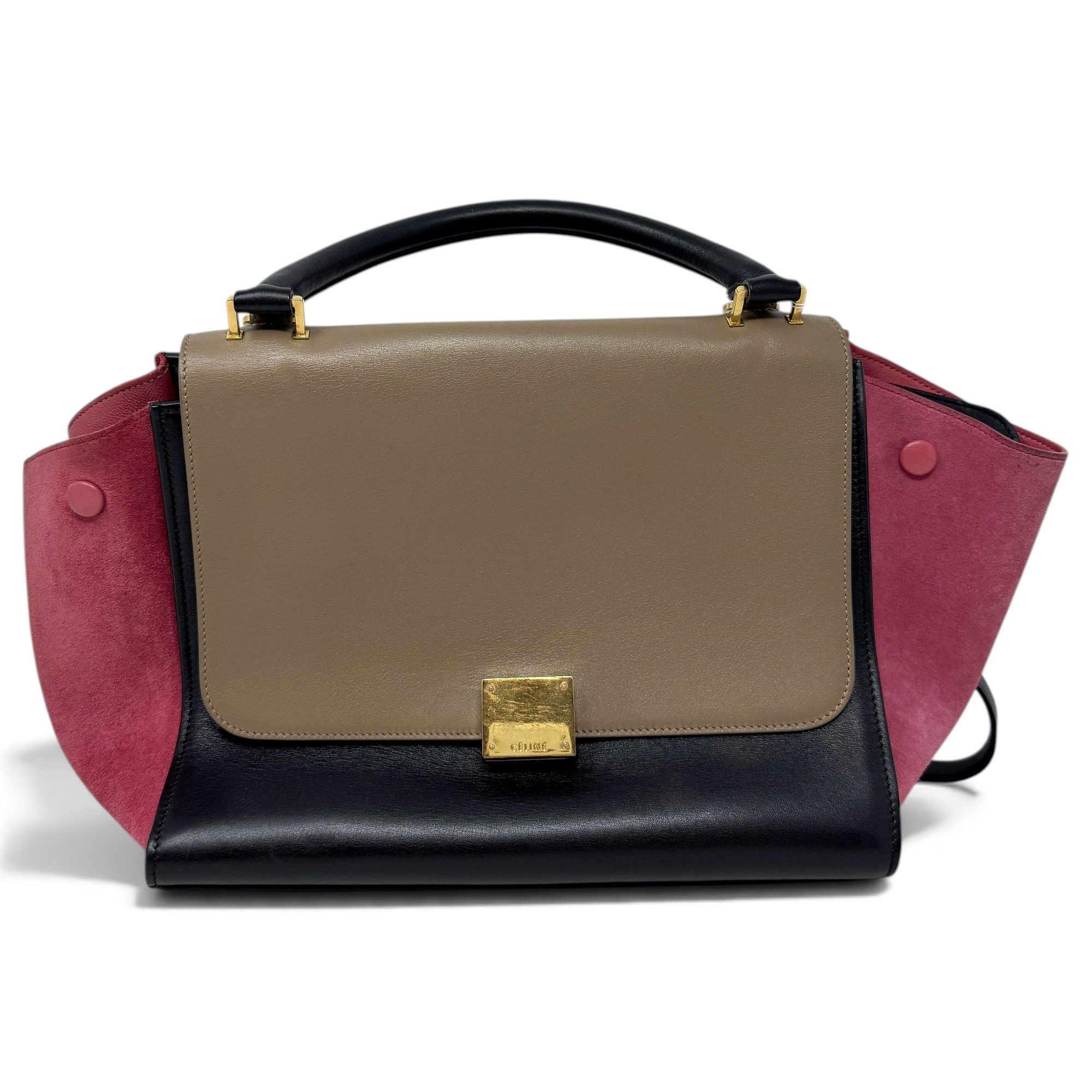 Trapèze leather handbag