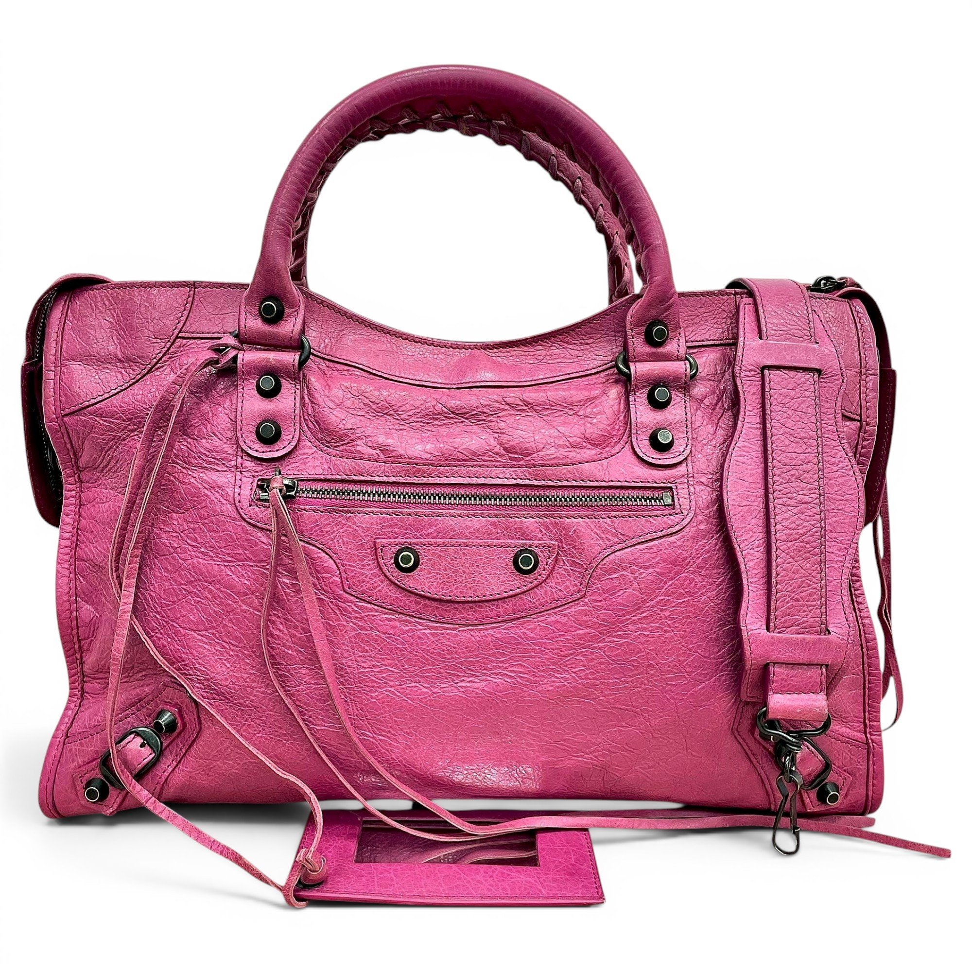 City leather handbag
