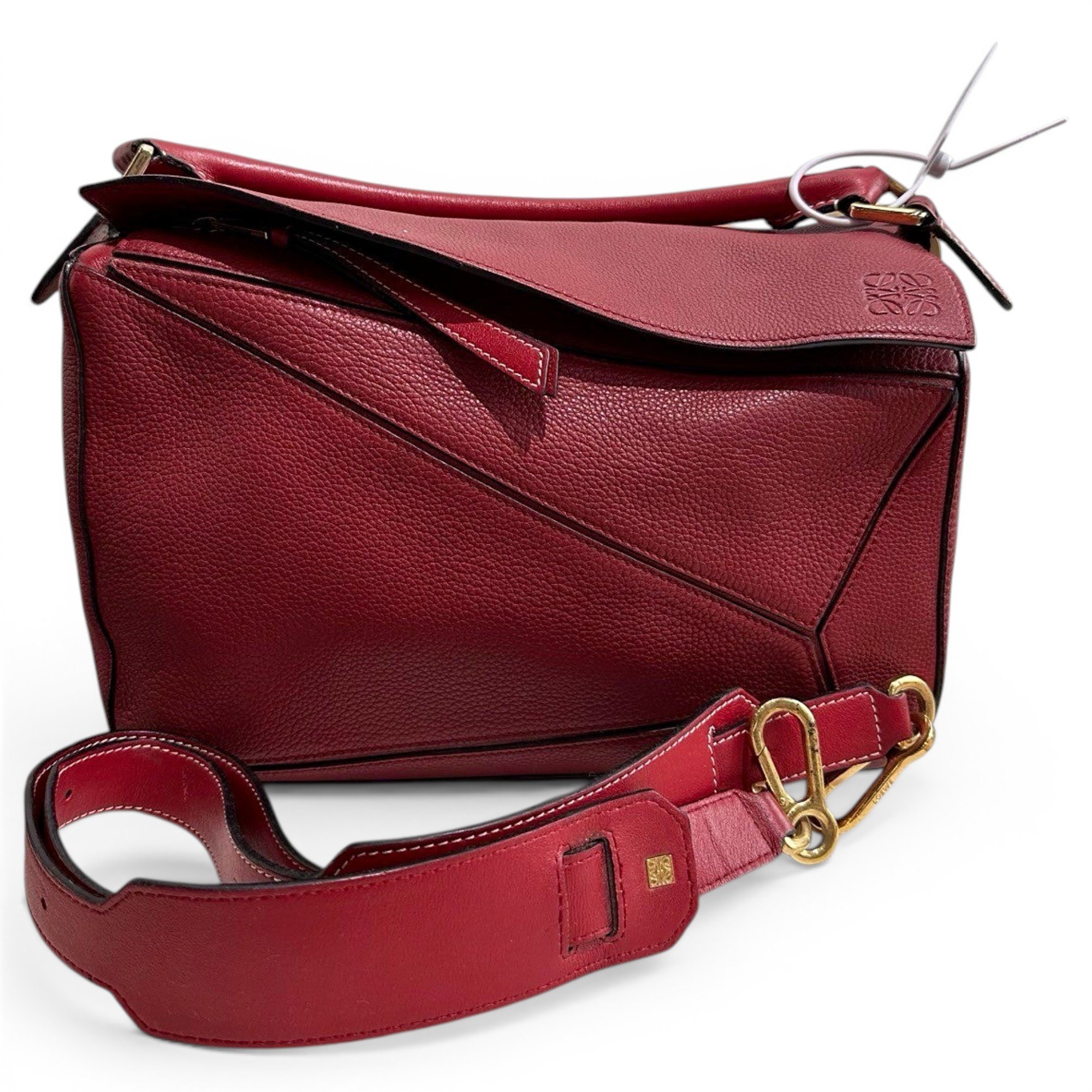 Puzzle leather handbag