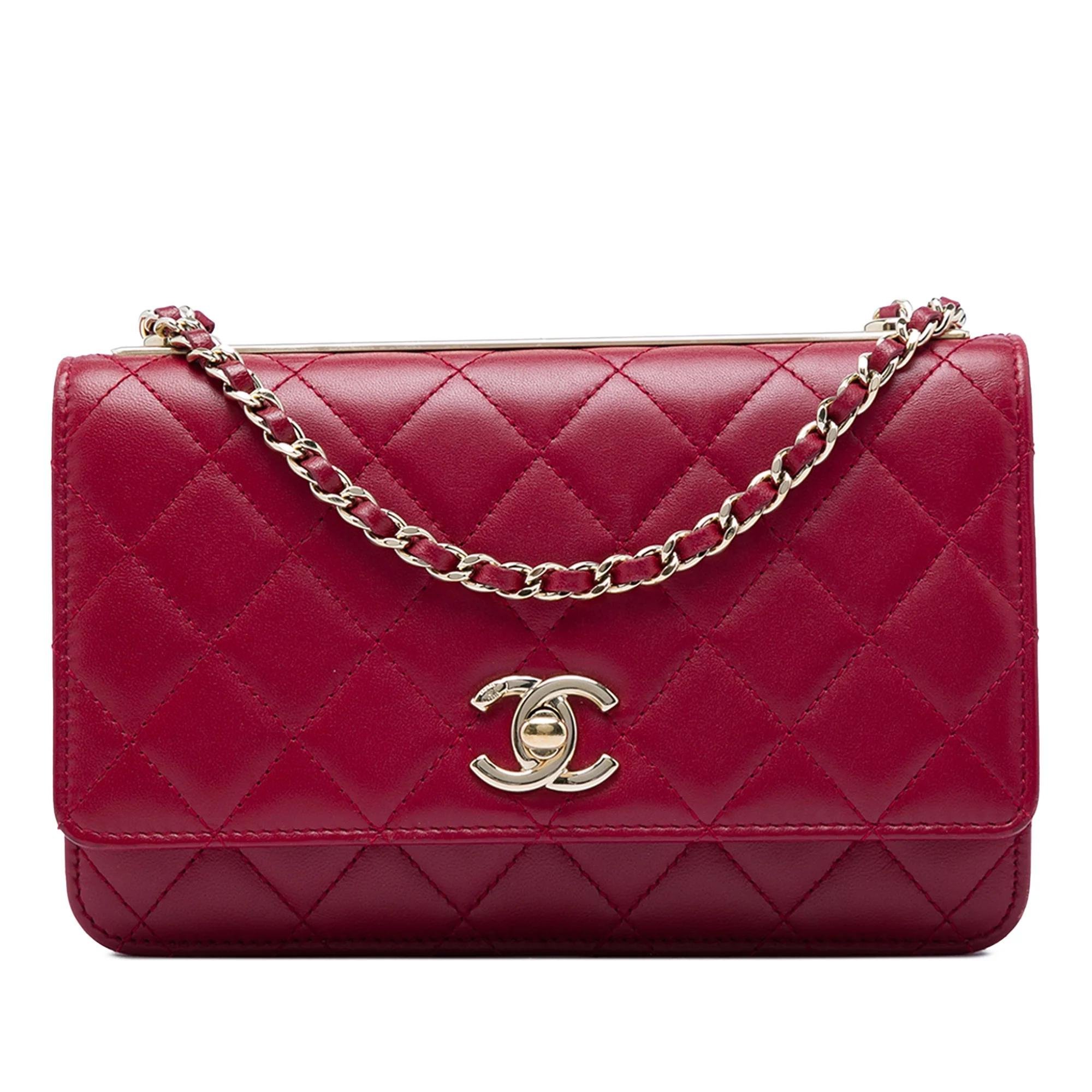 Trendy CC leather crossbody bag