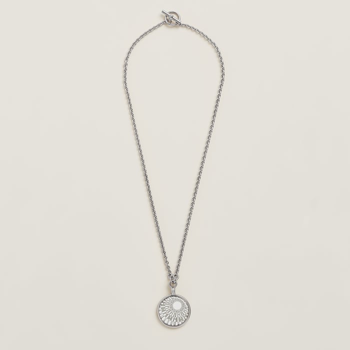 Orfèvre Blanc Platine Blanc Medaille Op'H Necklace, Small Model