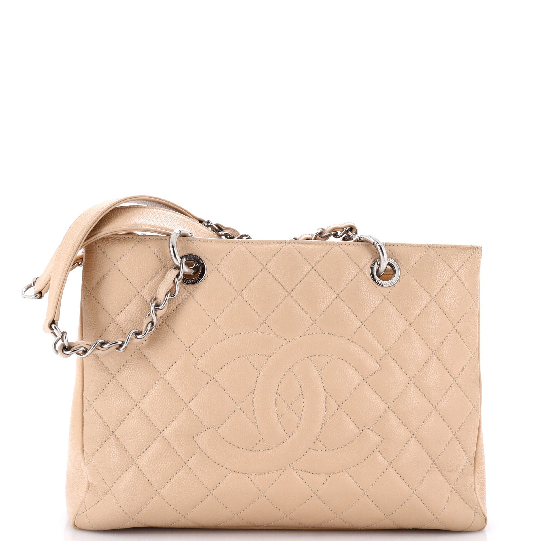 Vintage Grand Shopping Tote Quilted Caviar