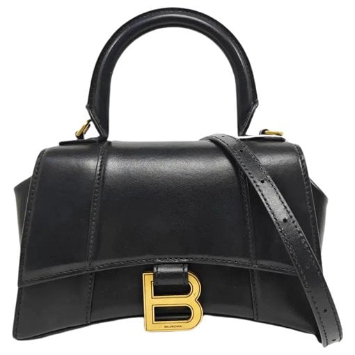 Hourglass leather handbag