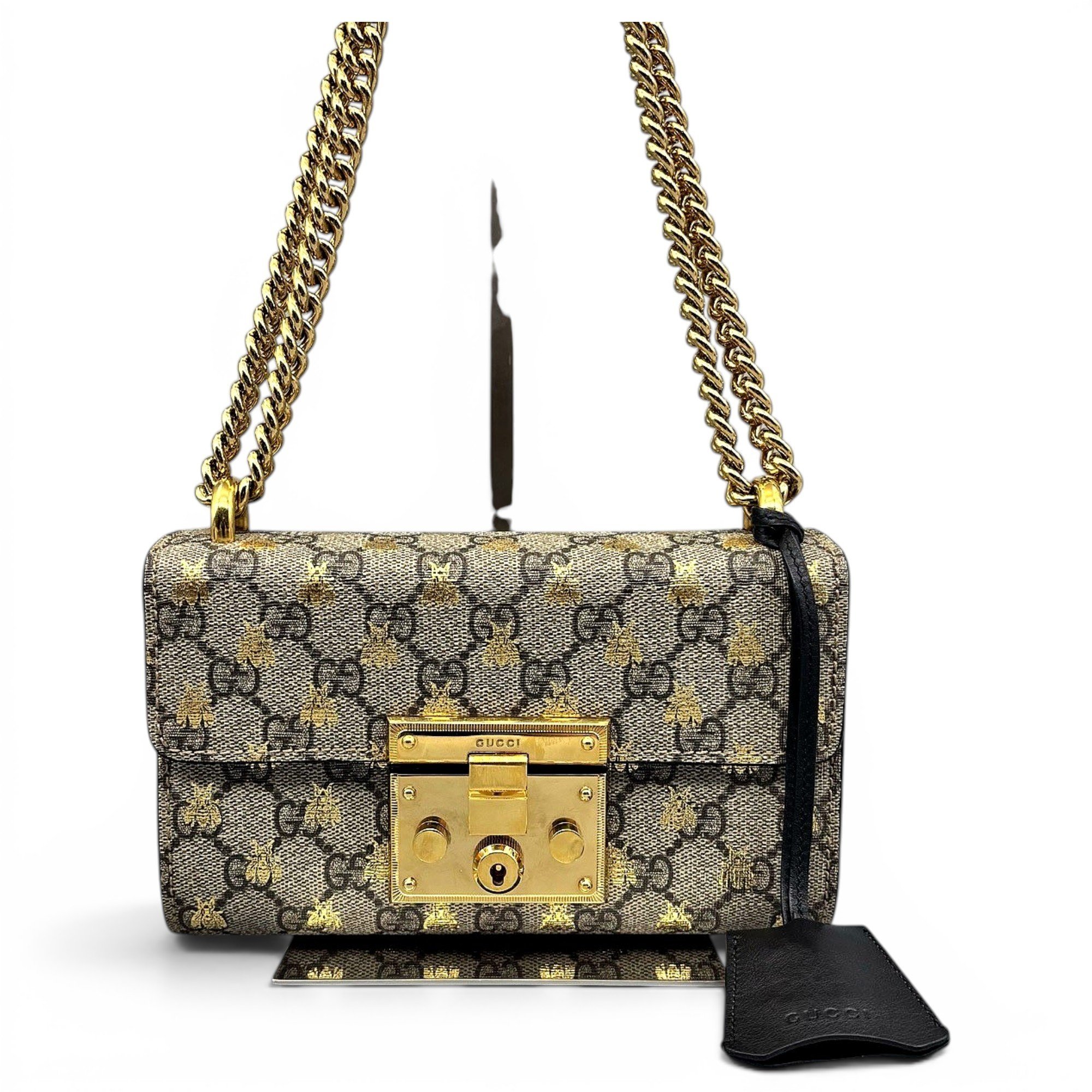 Padlock leather handbag