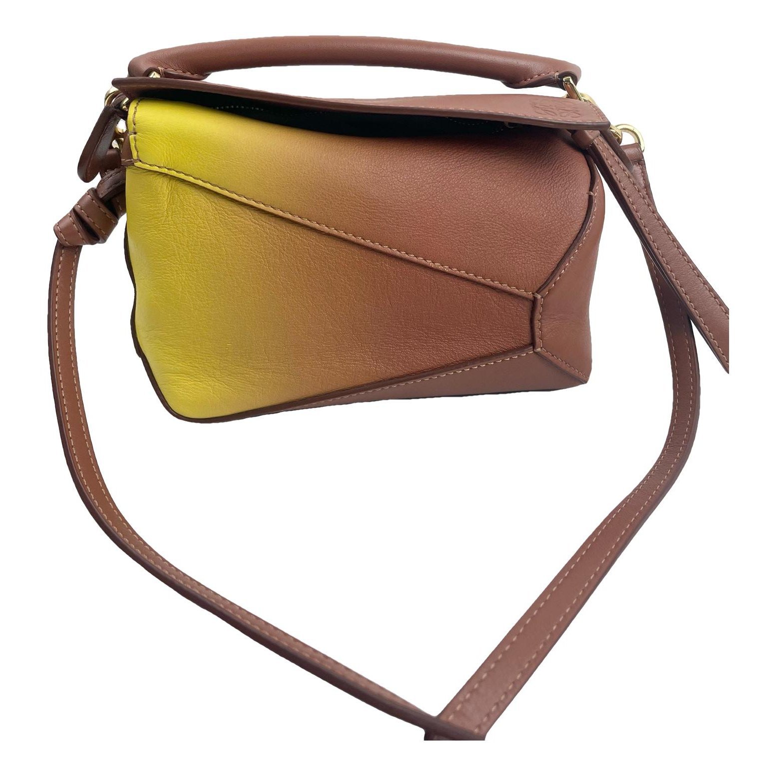Puzzle leather handbag