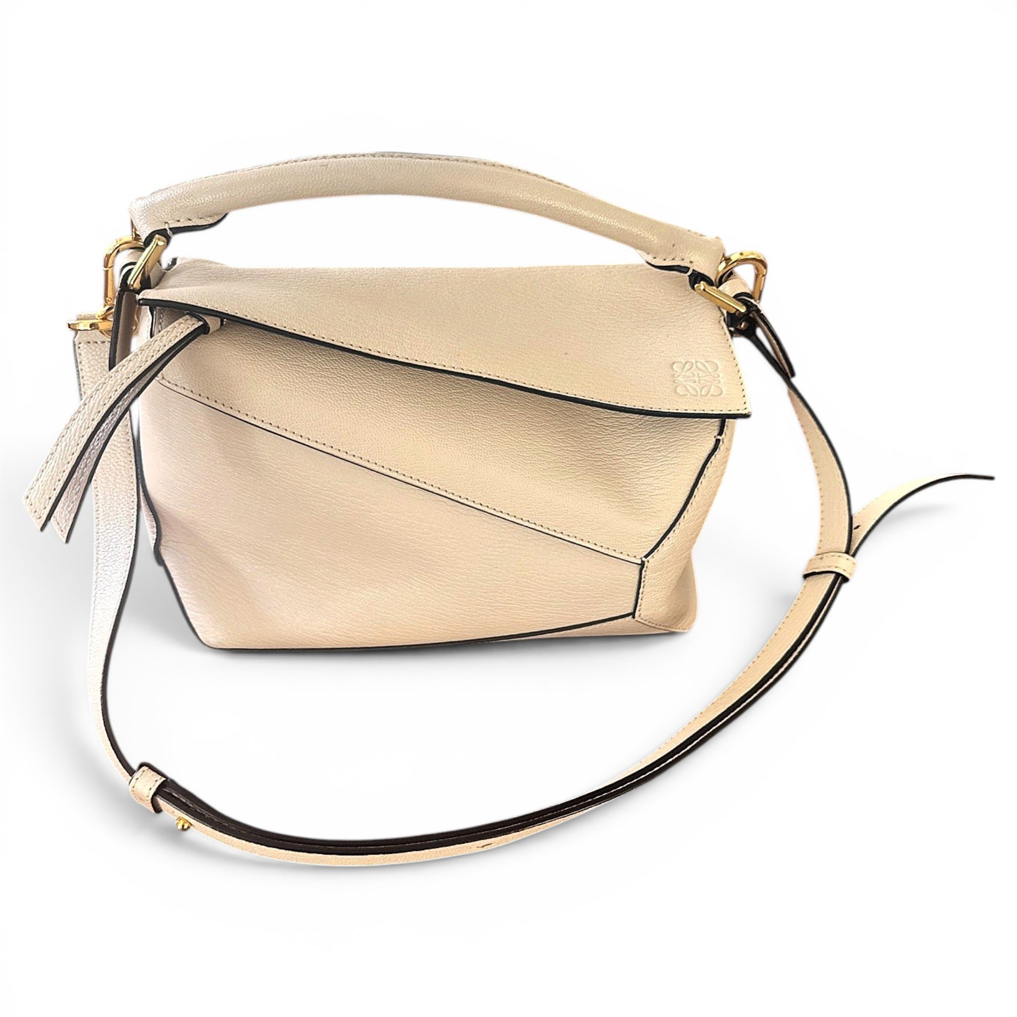 Puzzle leather handbag