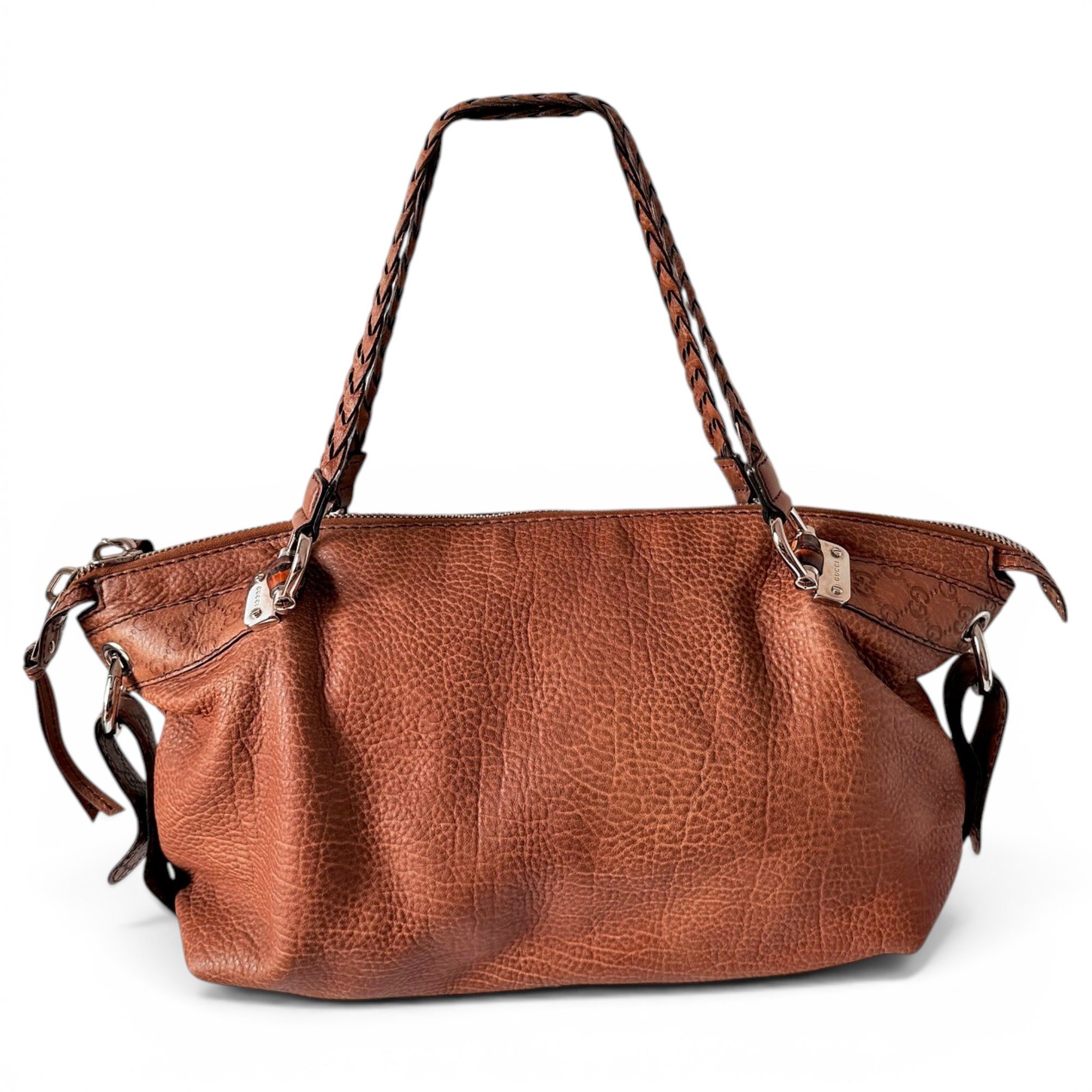 Bamboo leather handbag