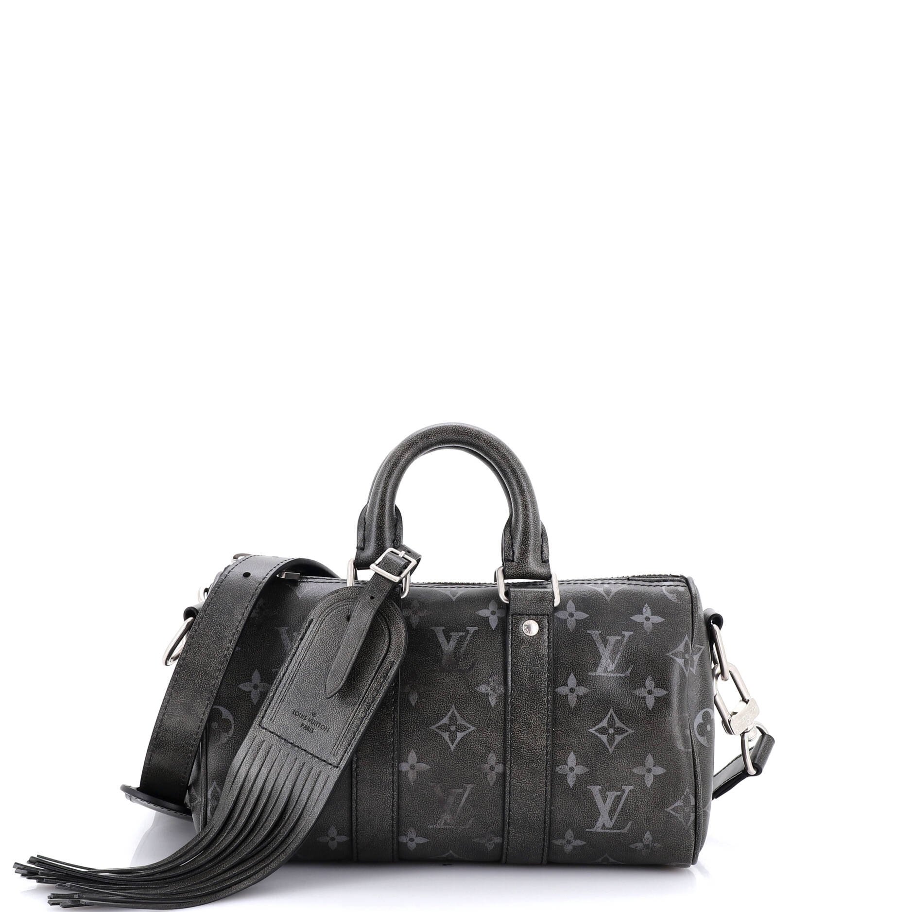Louis Vuitton Keepall Bandouliere Bag Brushed Monogram Leather 25