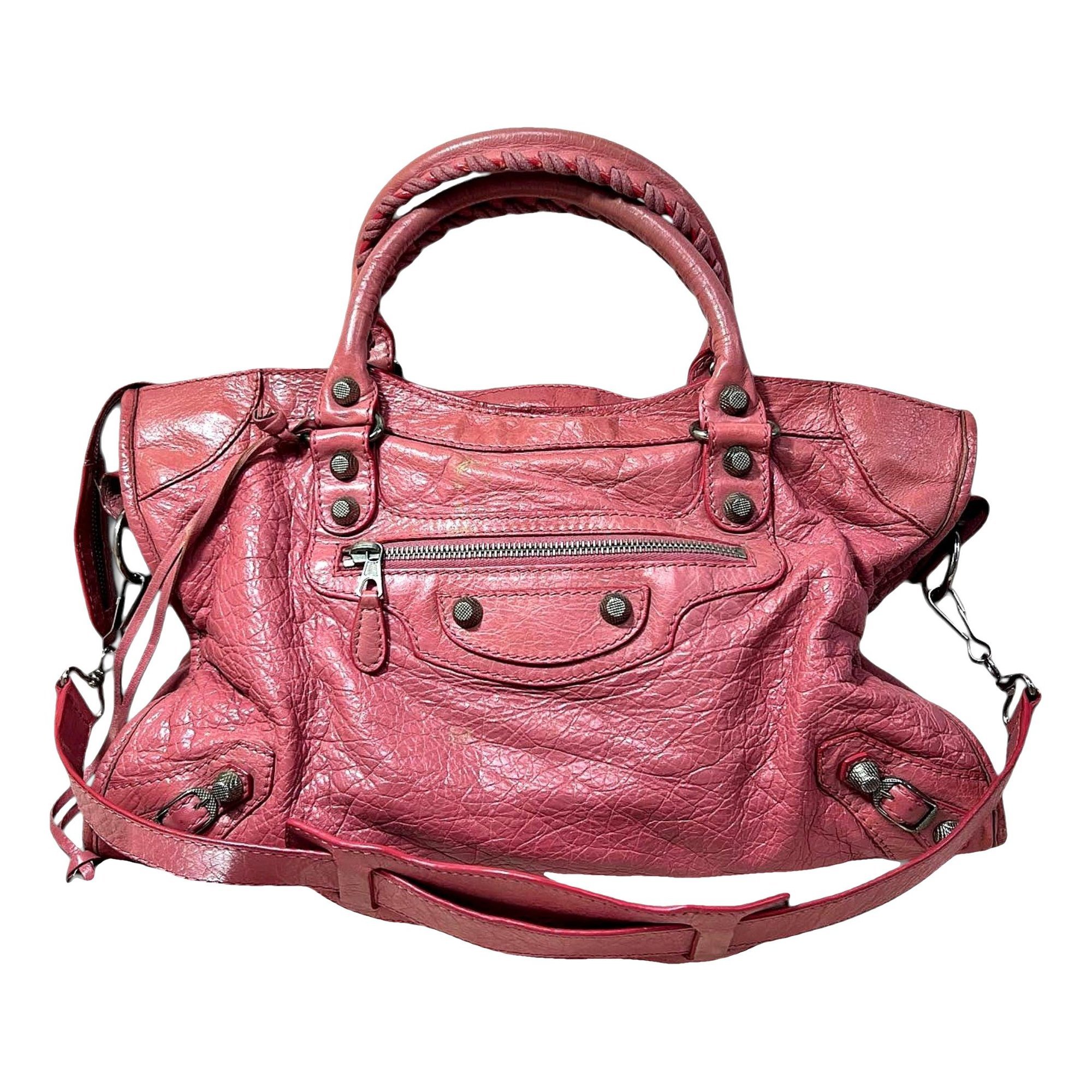 City leather handbag