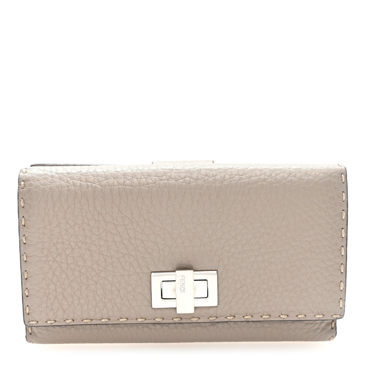 Fendi Cuoio Romano Selleria Peekaboo Continental Wallet Corda