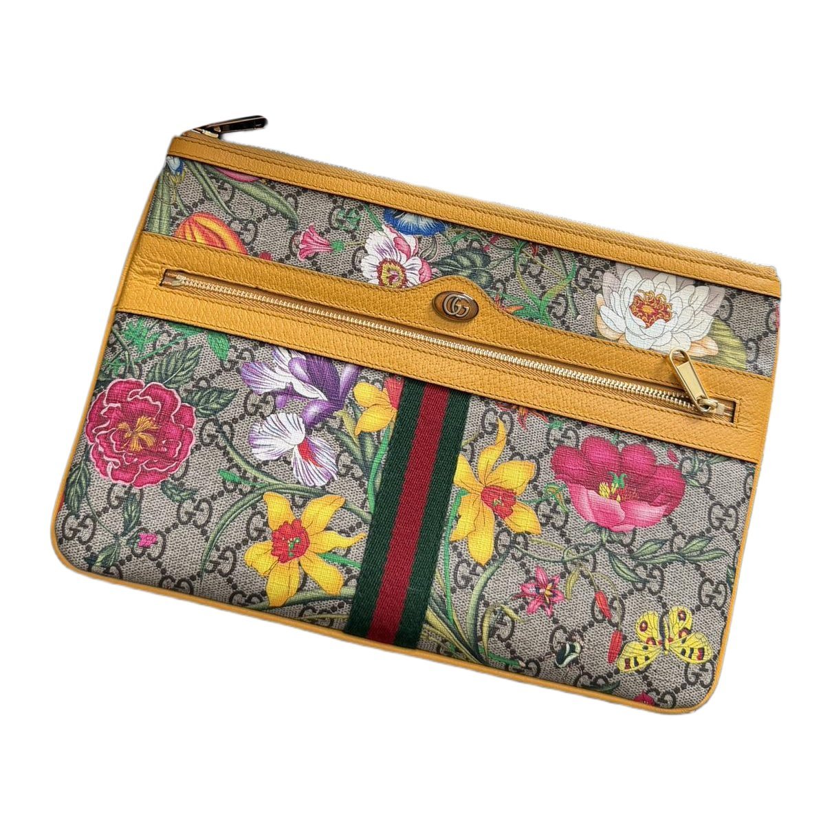 Ophidia leather clutch bag